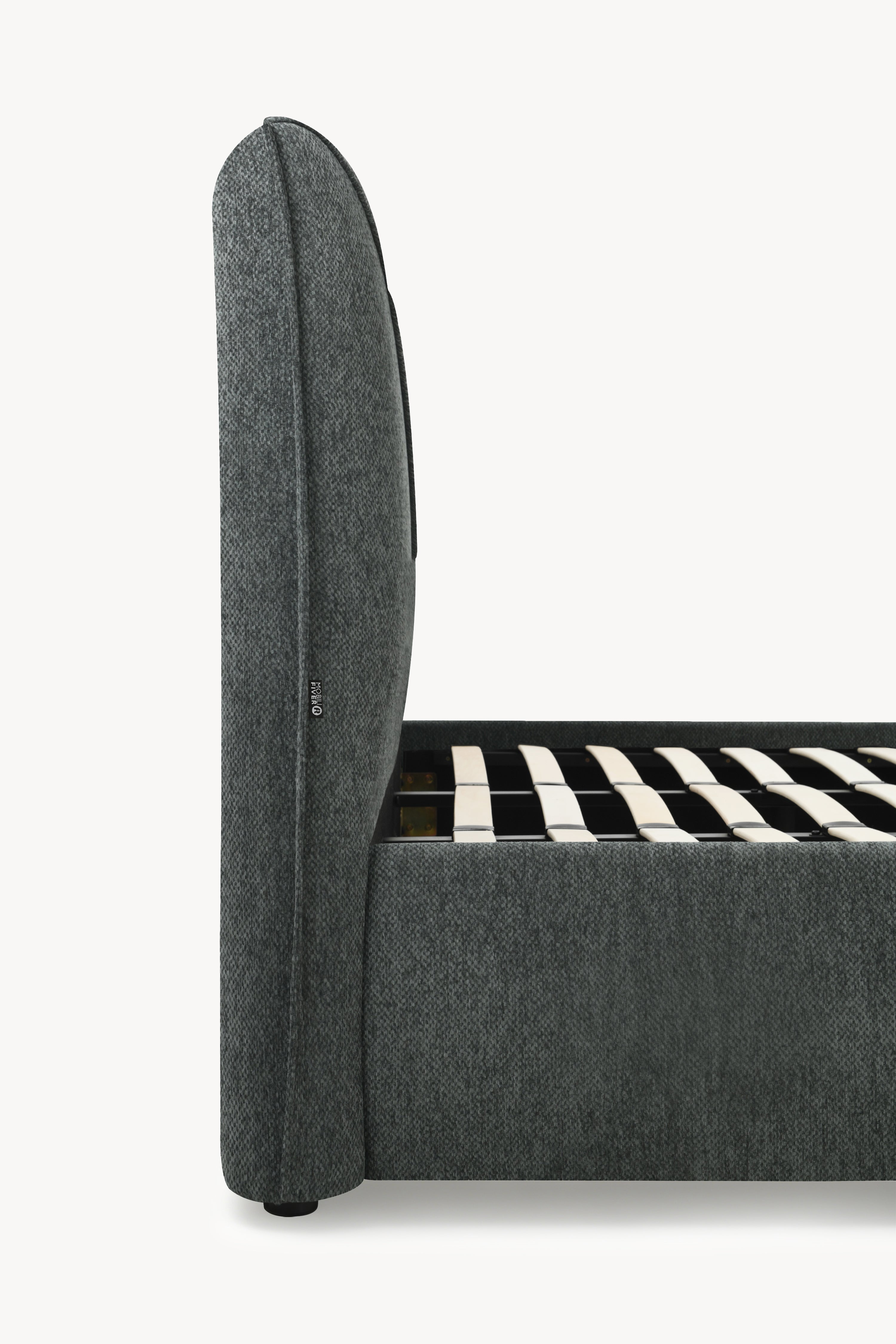 Double bed with storage Martino for mattress 180x200 cm, Grey - Detail image 6