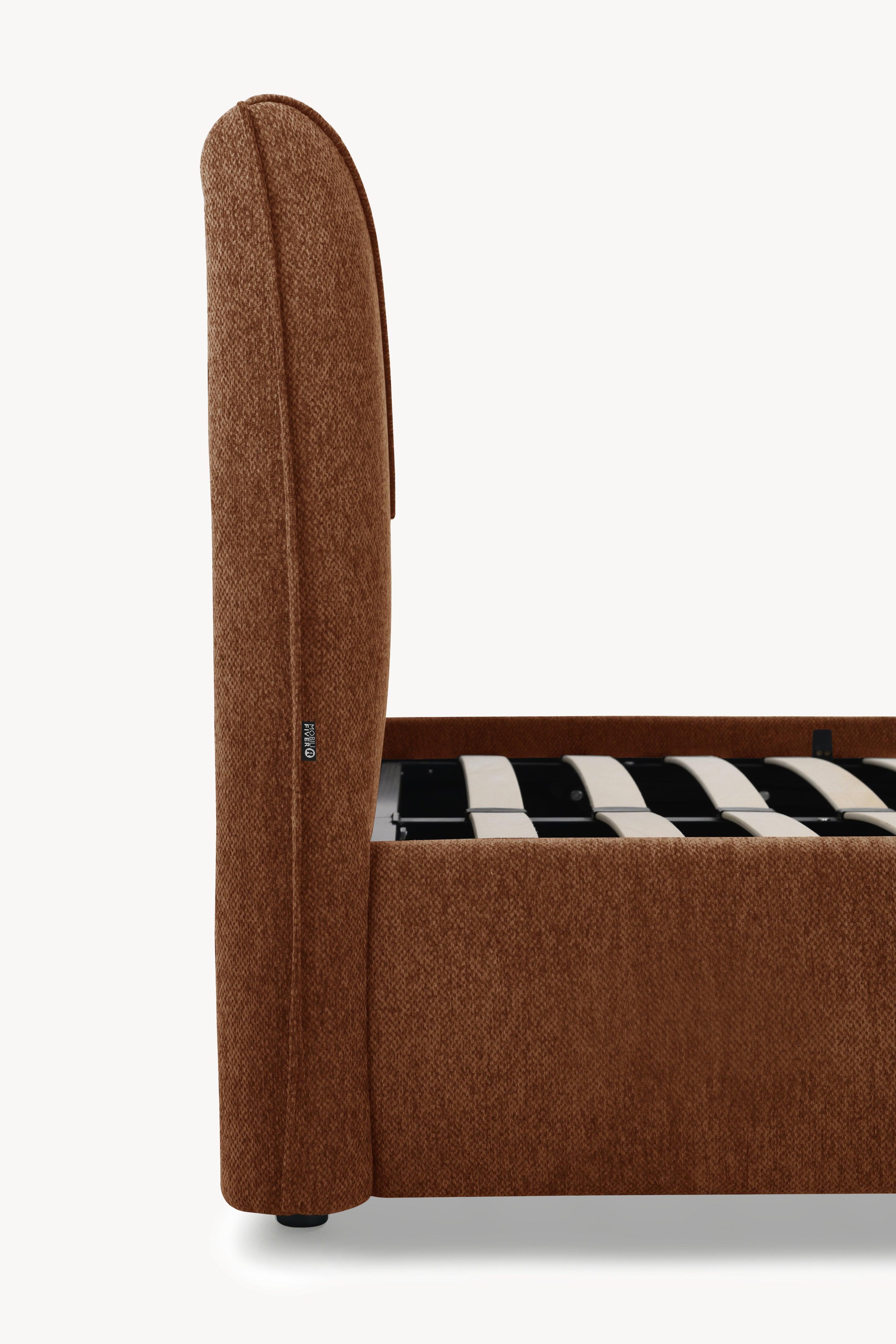 Double bed with storage Martino for mattress 160x200 cm, Brick Red - Detail image 8
