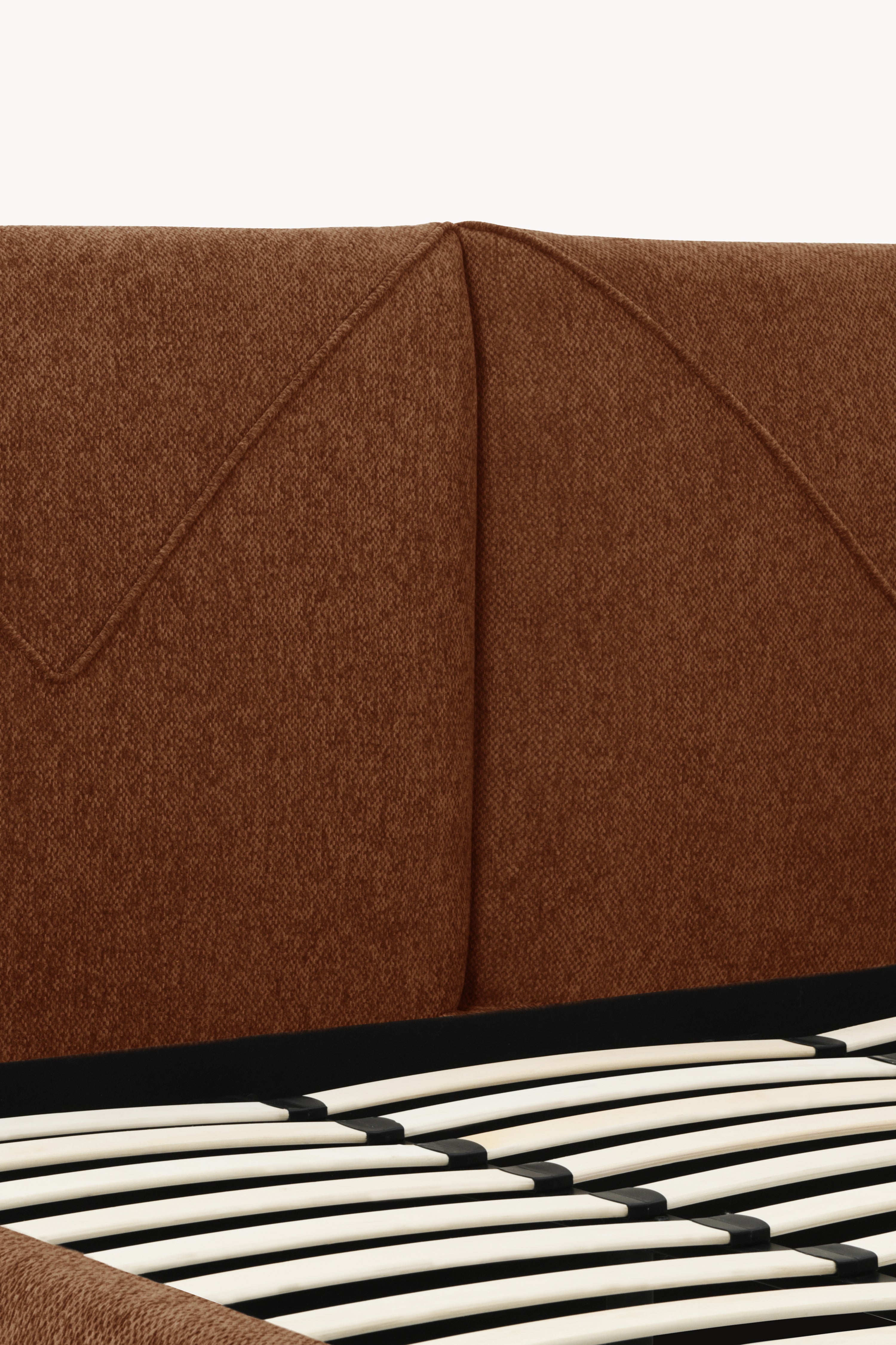 Lit double avec coffre Martino pour matelas 180x200 cm, Rouge Brique - Image de détail 4