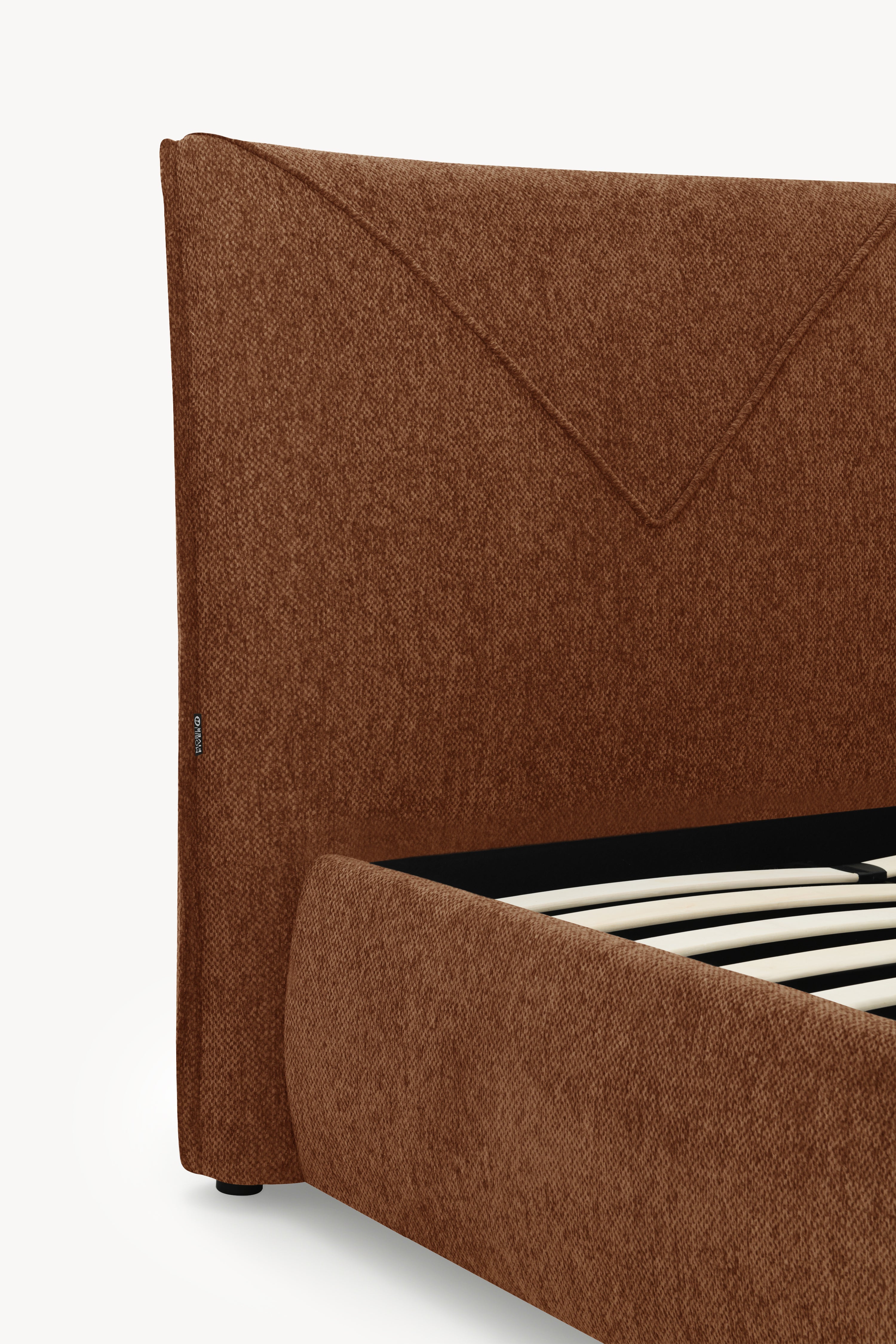 Lit double avec coffre Martino pour matelas 180x200 cm, Rouge Brique - Image de détail 5