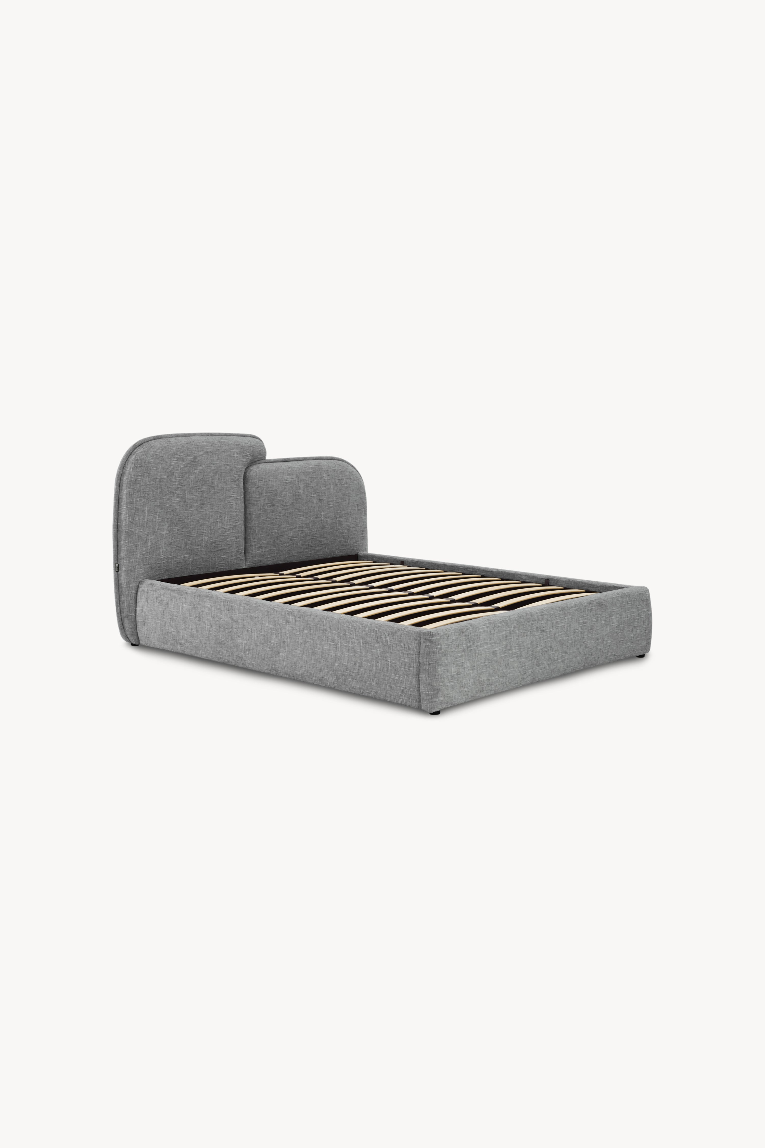 Cama matrimonial con canapé Olivia 160x200 cm, Gris Melange