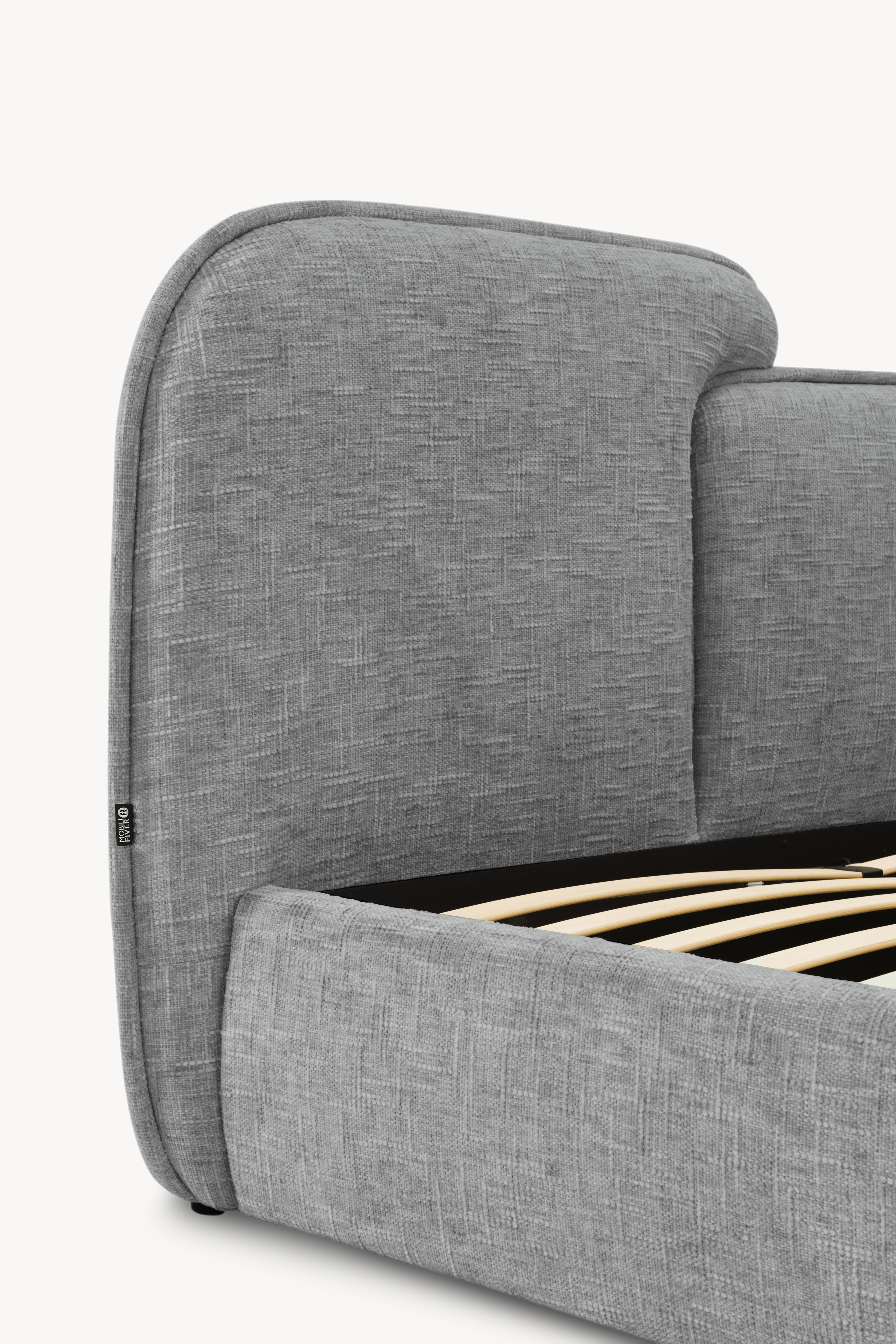 Double bed with storage Olivia for mattress 160x200 cm, Grey Melange - Detail image 7