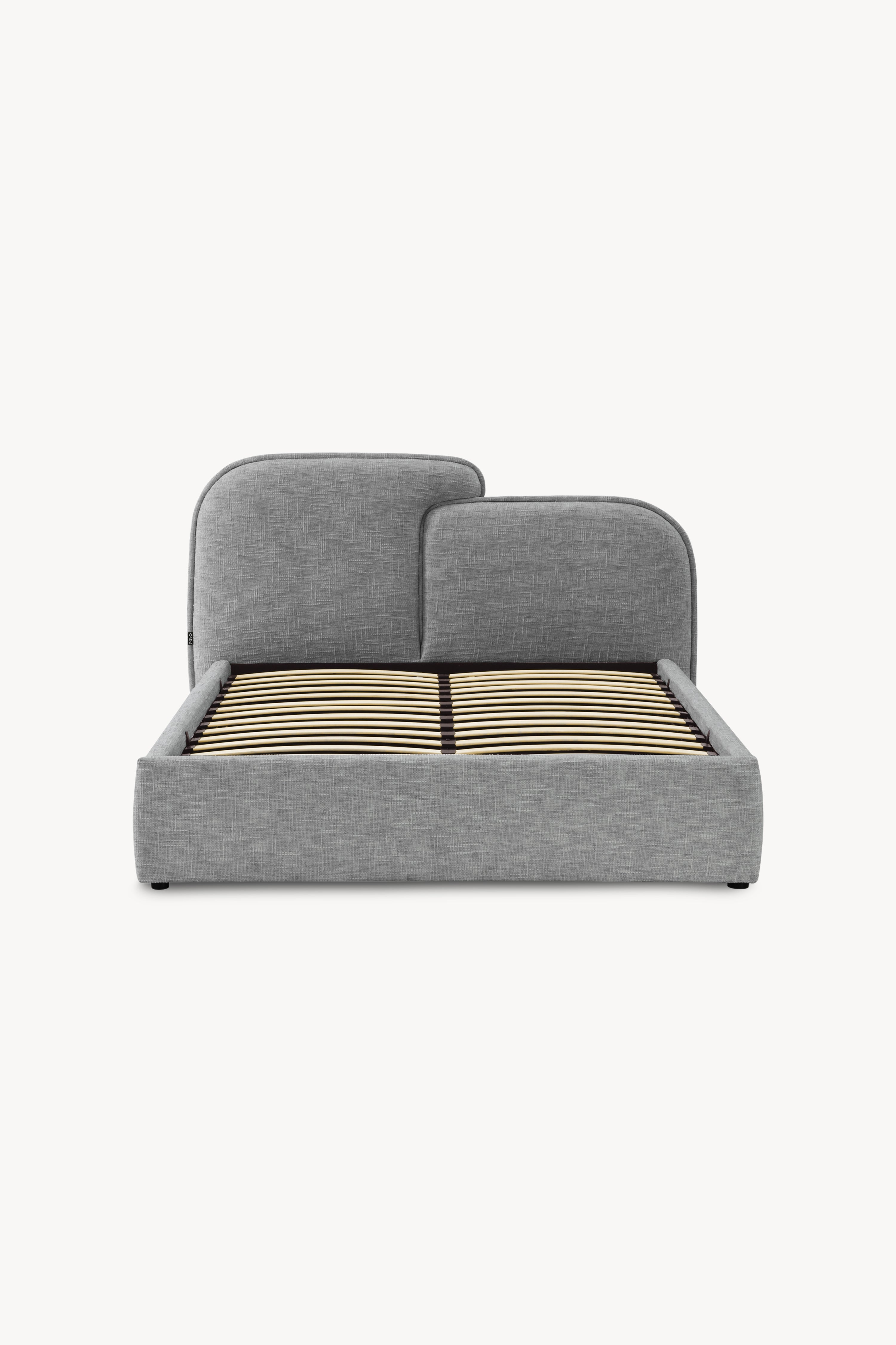 Cama matrimonial con canapé Olivia 160x200 cm, Gris Melange