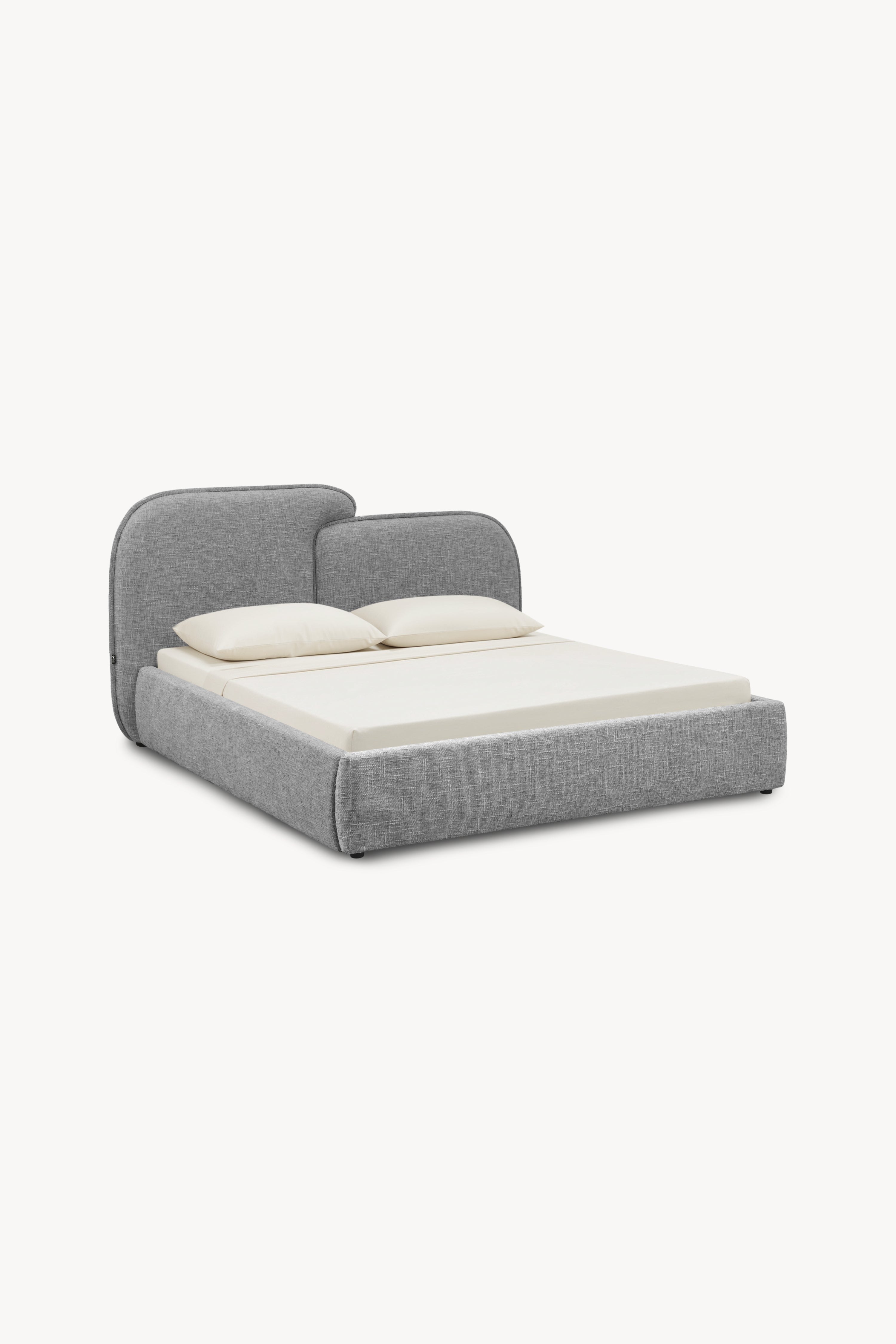 Lit king size avec coffre Olivia 180x200 cm, Gris Mélange