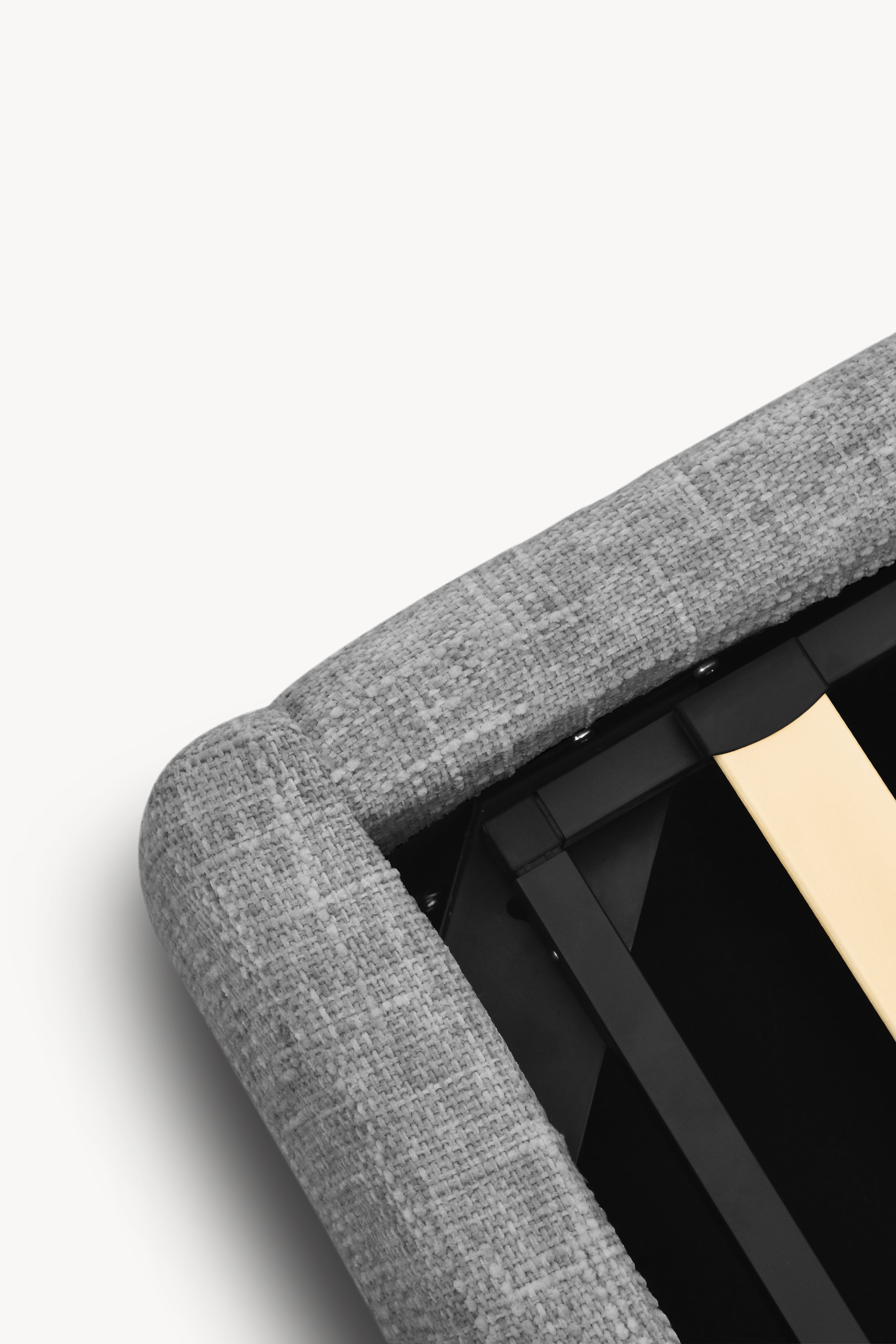 Letto matrimoniale con contenitore Olivia per materasso 180x200 cm, Grigio Melange - Immagine dettaglio 2