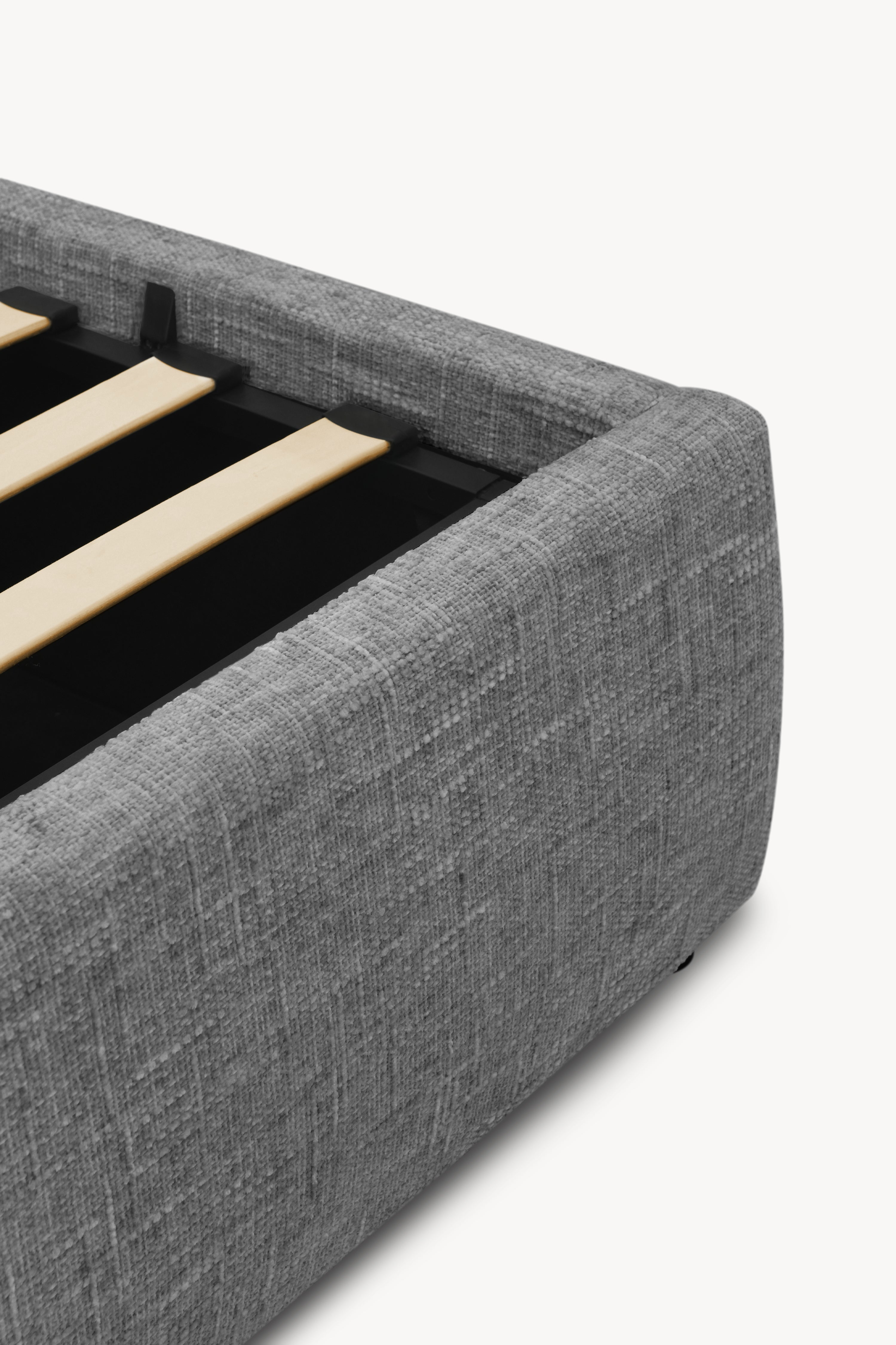 Letto matrimoniale con contenitore Olivia per materasso 180x200 cm, Grigio Melange - Immagine dettaglio 4