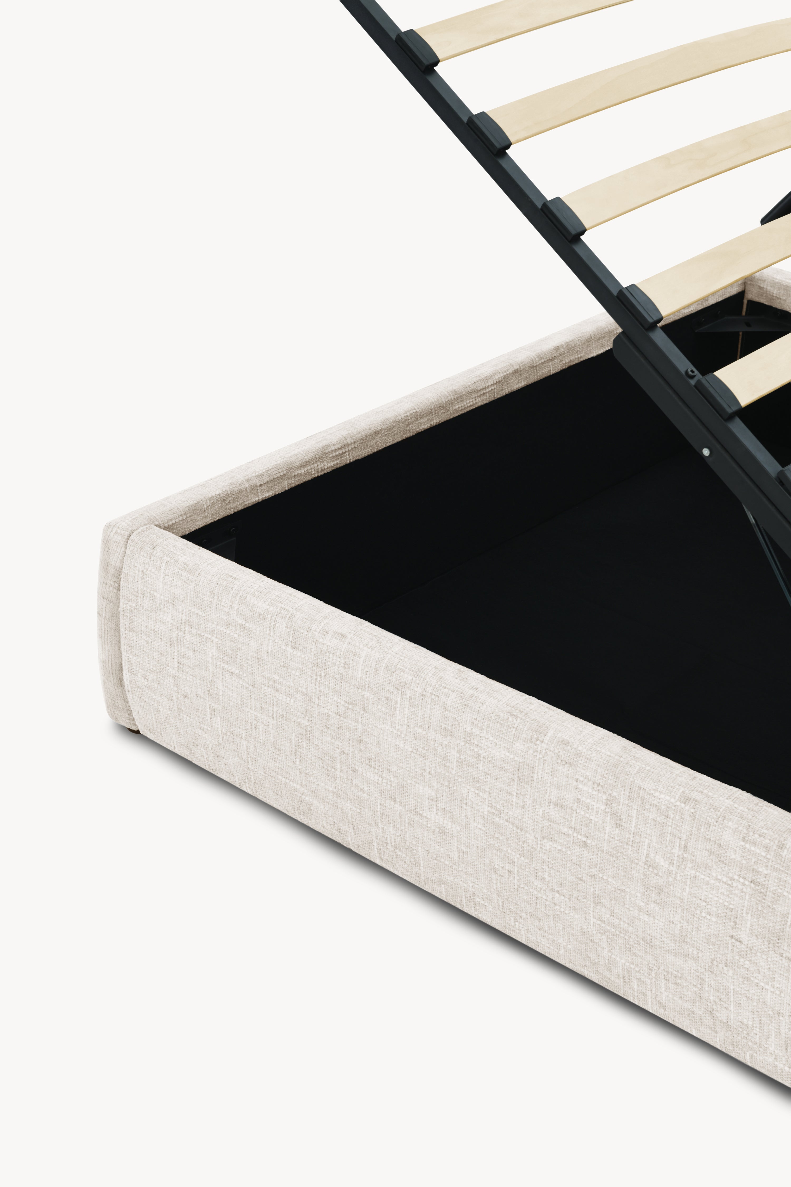 Double bed with storage Olivia for mattress 160x200 cm, Sand - Detail image 5