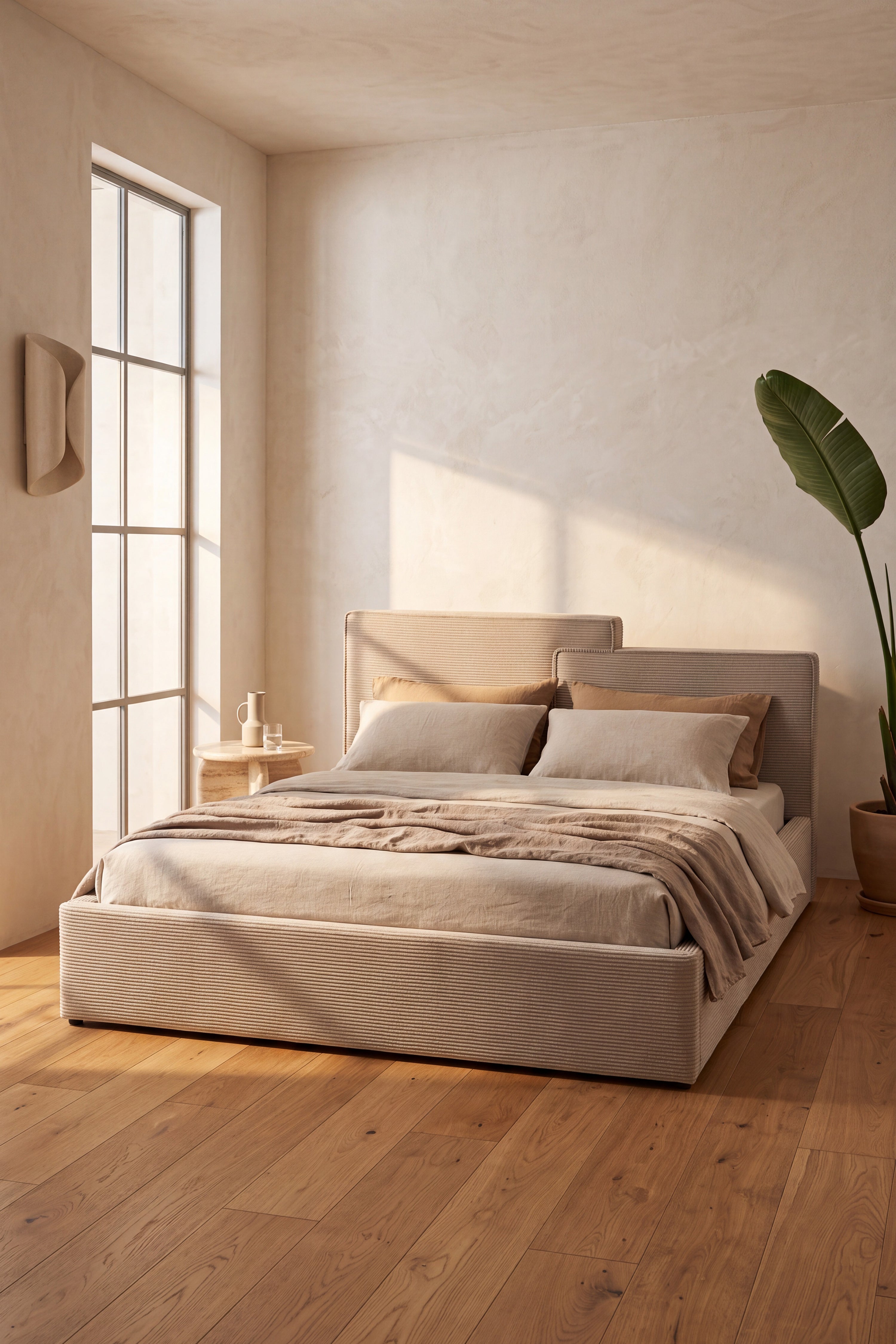 Doppelbett mit Bettkasten Riccardo für Matratze 160x200 cm, Cremeweiß - Set-Bild 1