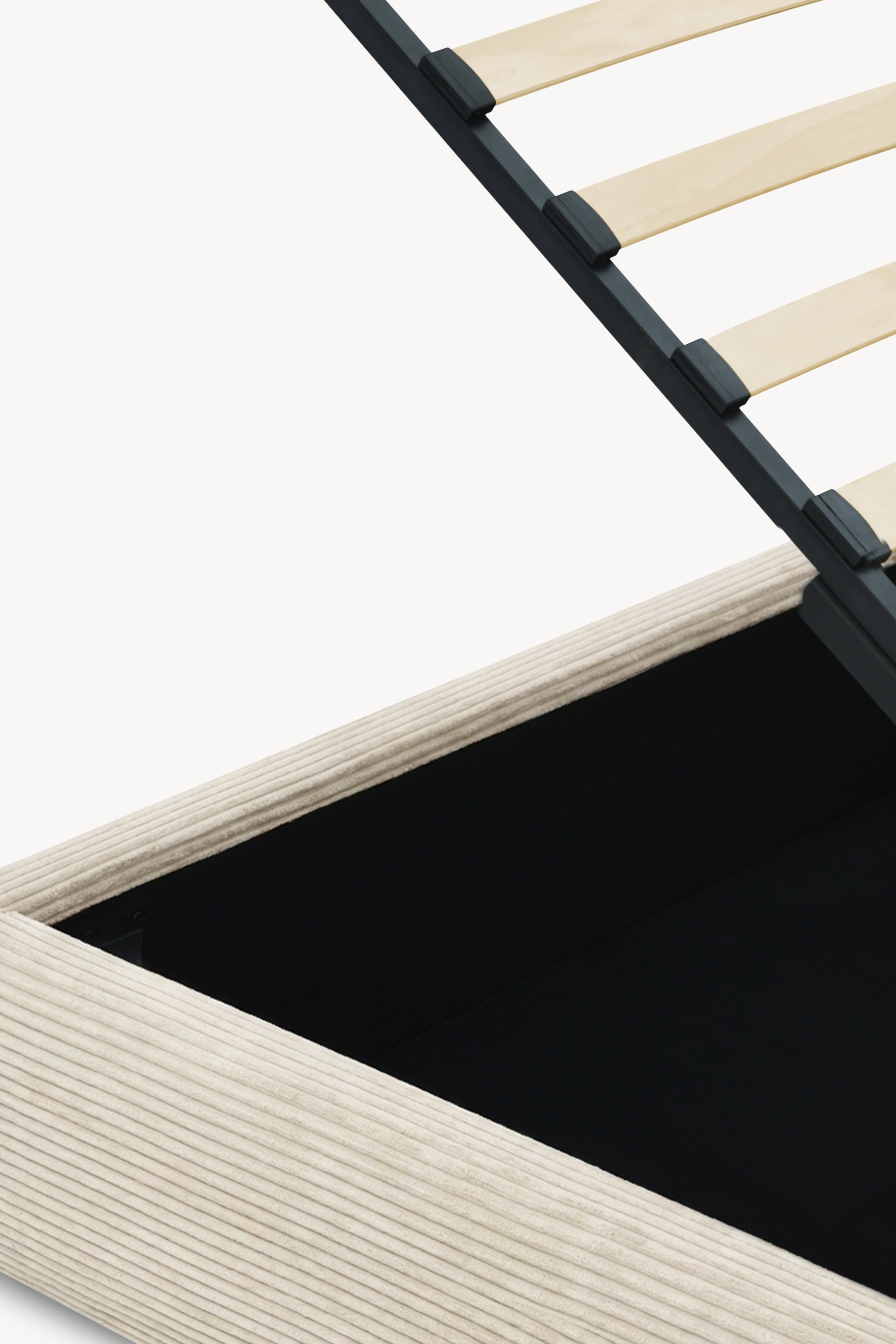 Doppelbett mit Bettkasten Riccardo für Matratze 160x200 cm, Cremeweiß - Detailbild 3
