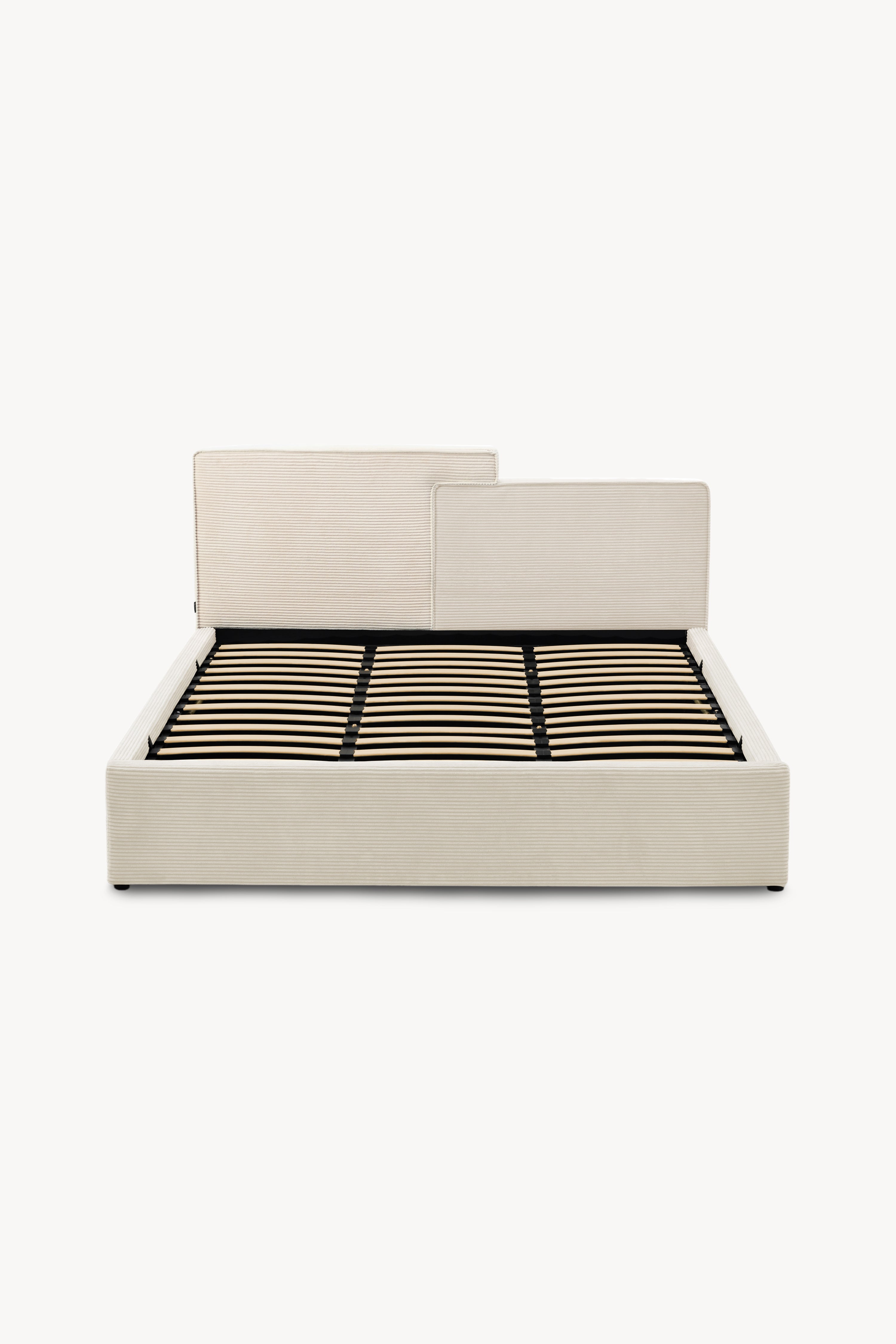 Tweepersoonsbed met opbergruimte Ricardo 180x200 cm, Wolwit - Detailafbeelding 1
