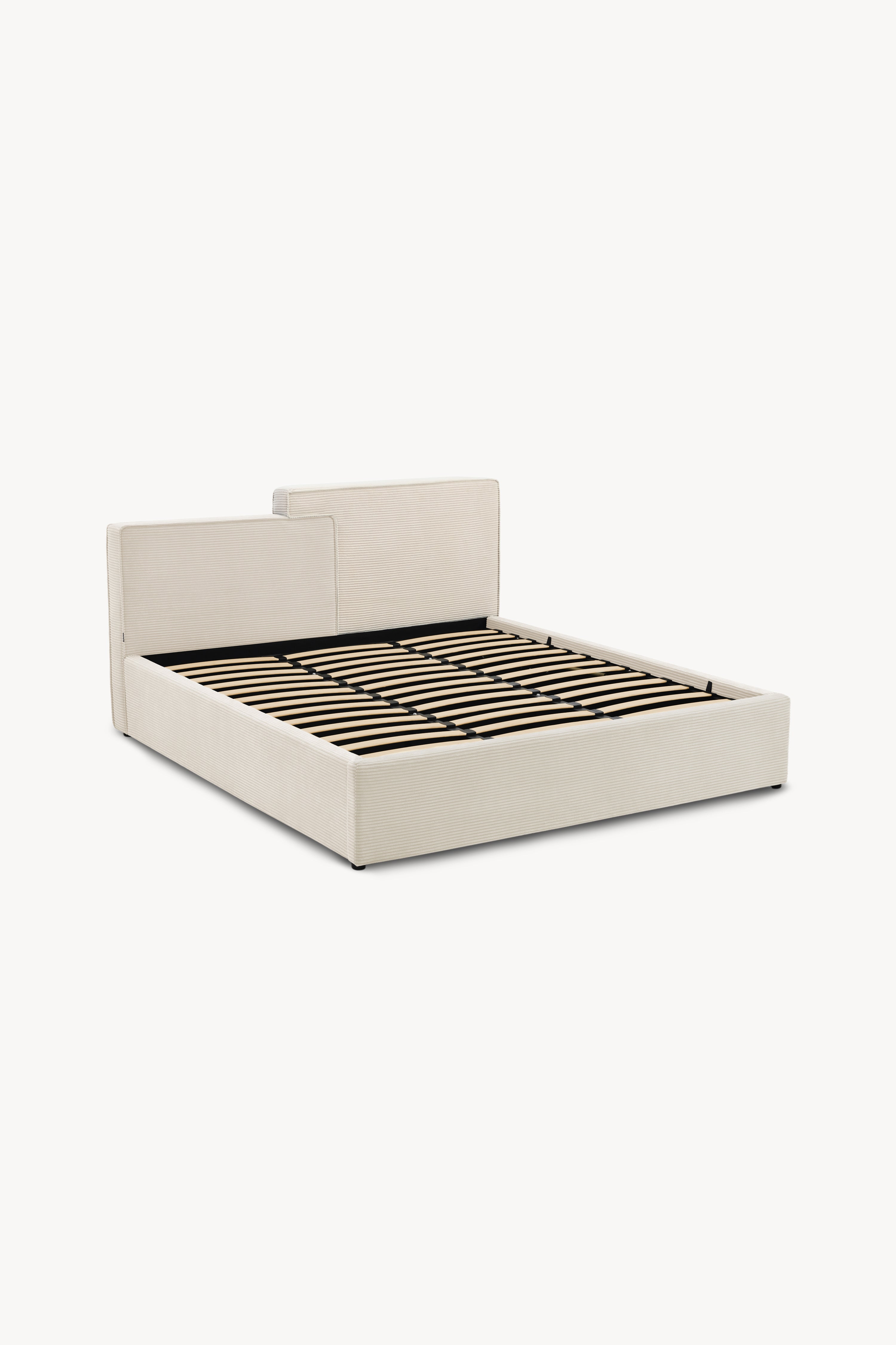 Cama matrimonial con canapé Riccardo 180x200 cm, Blanco Crema