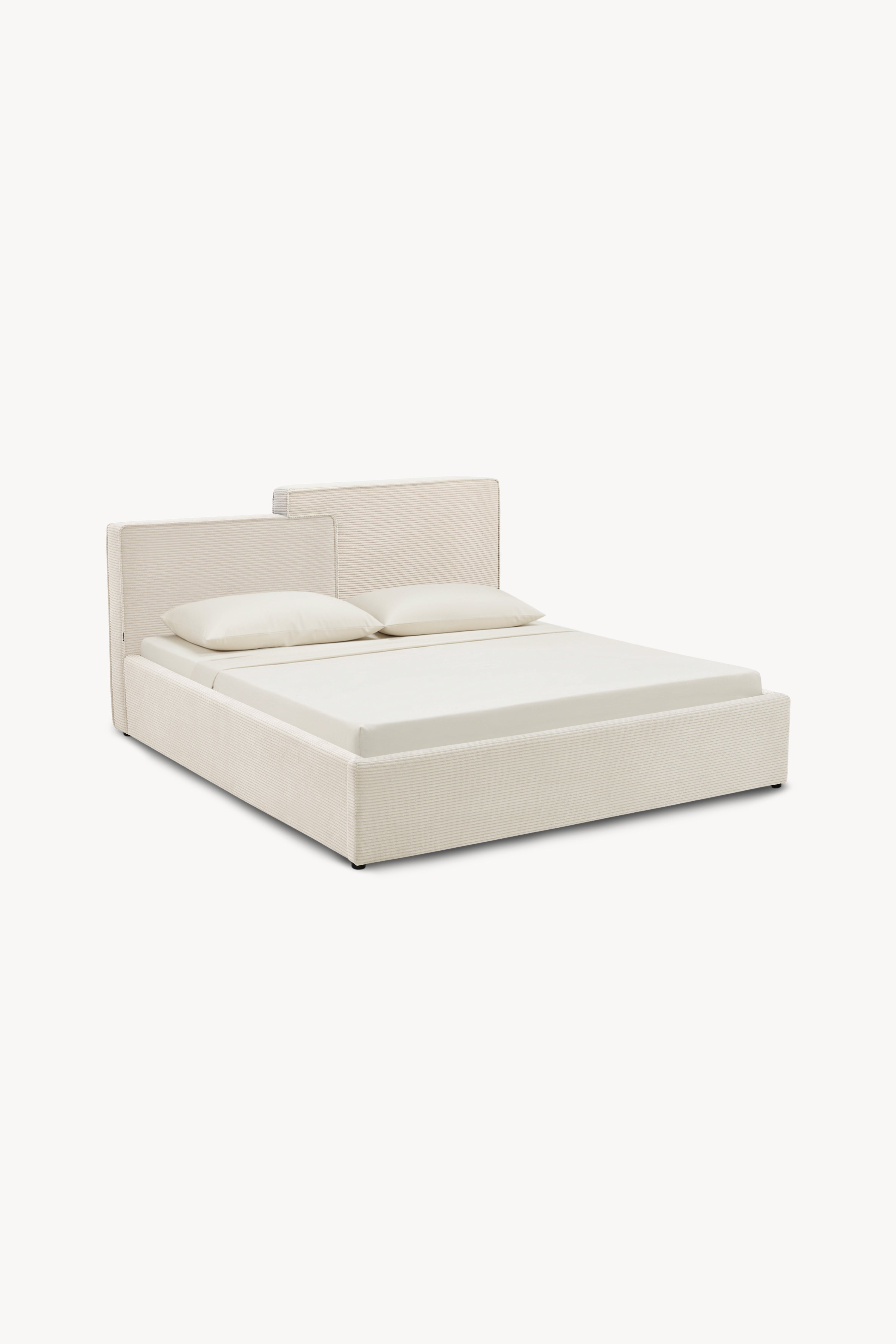 Lit king size avec coffre Riccardo 180x200 cm, Blanc Crème