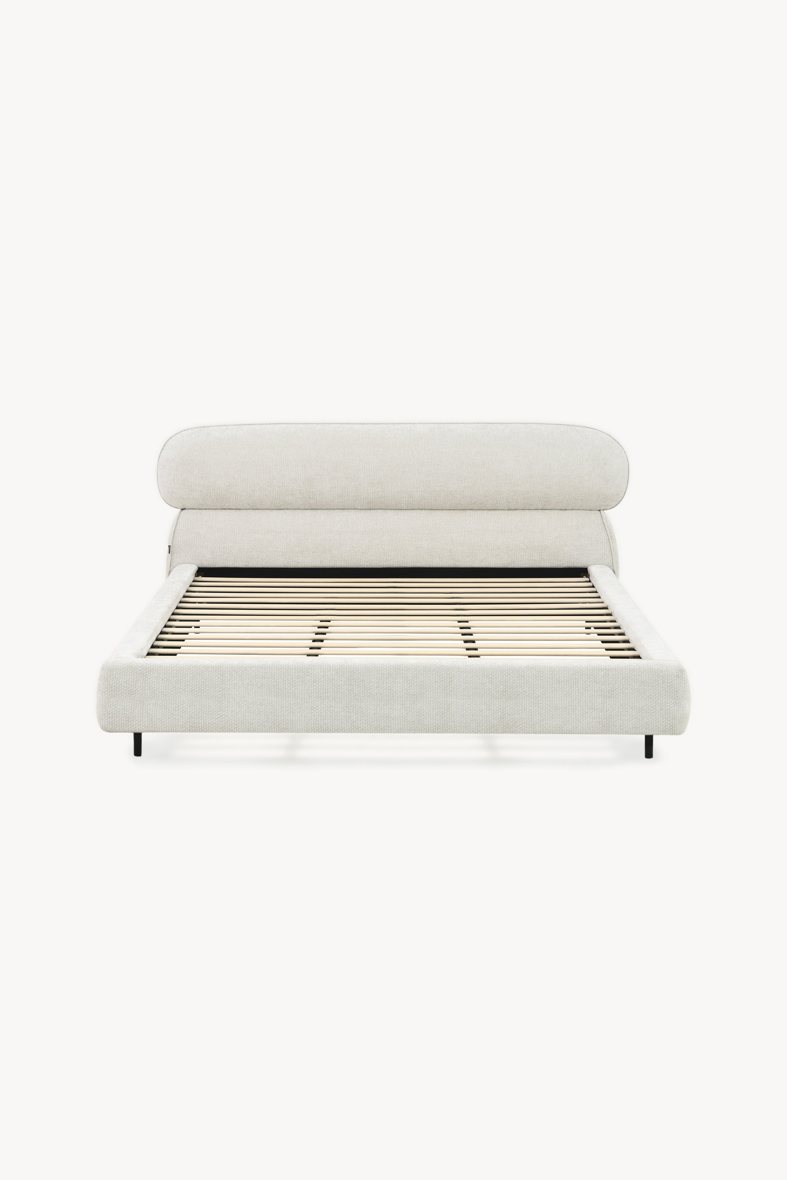 Cama matrimonial tapizada Rossella 180x200 cm, Blanco Ceniza