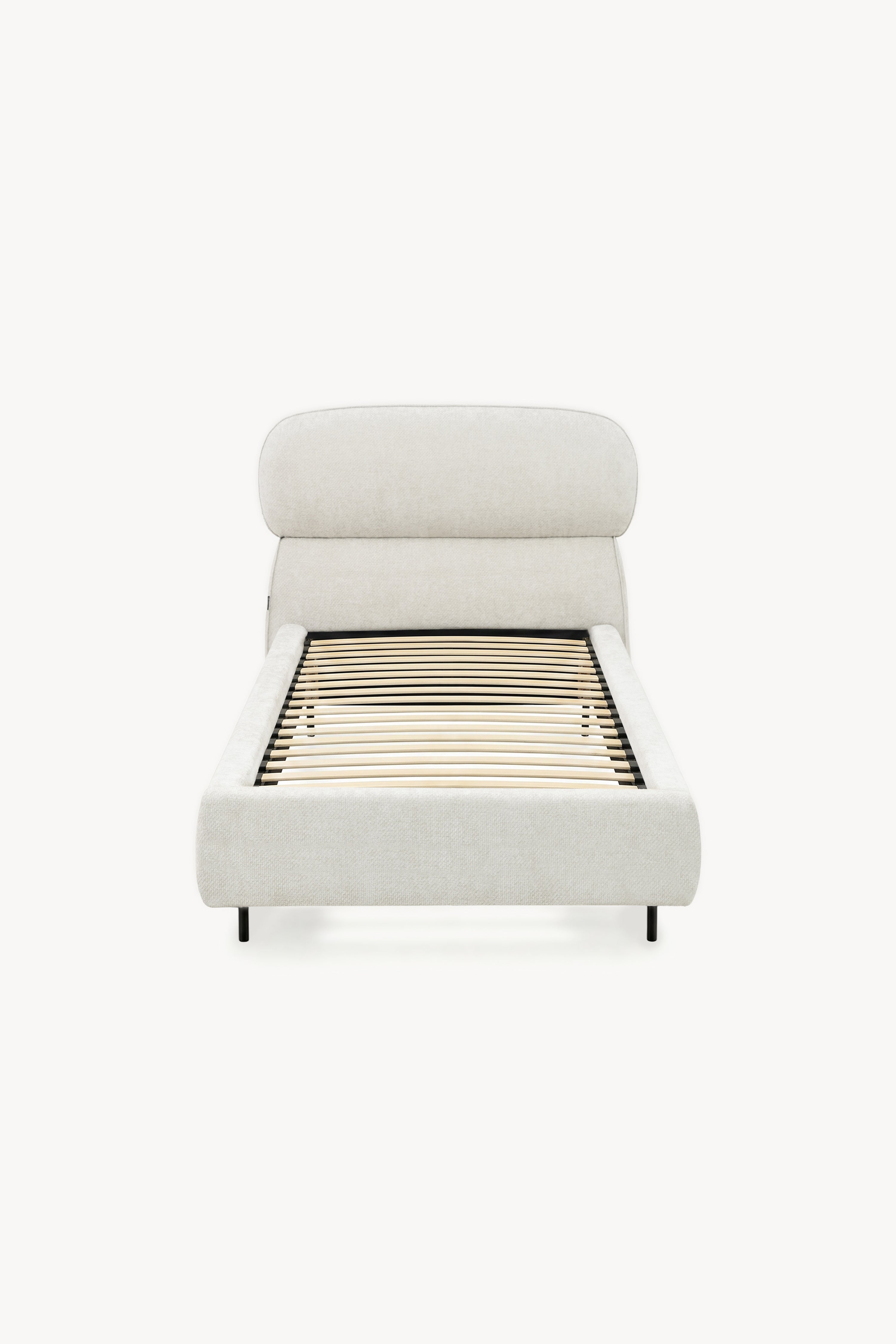 Rossella upholstered single bed, 90x200 cm, Ash White - Main image