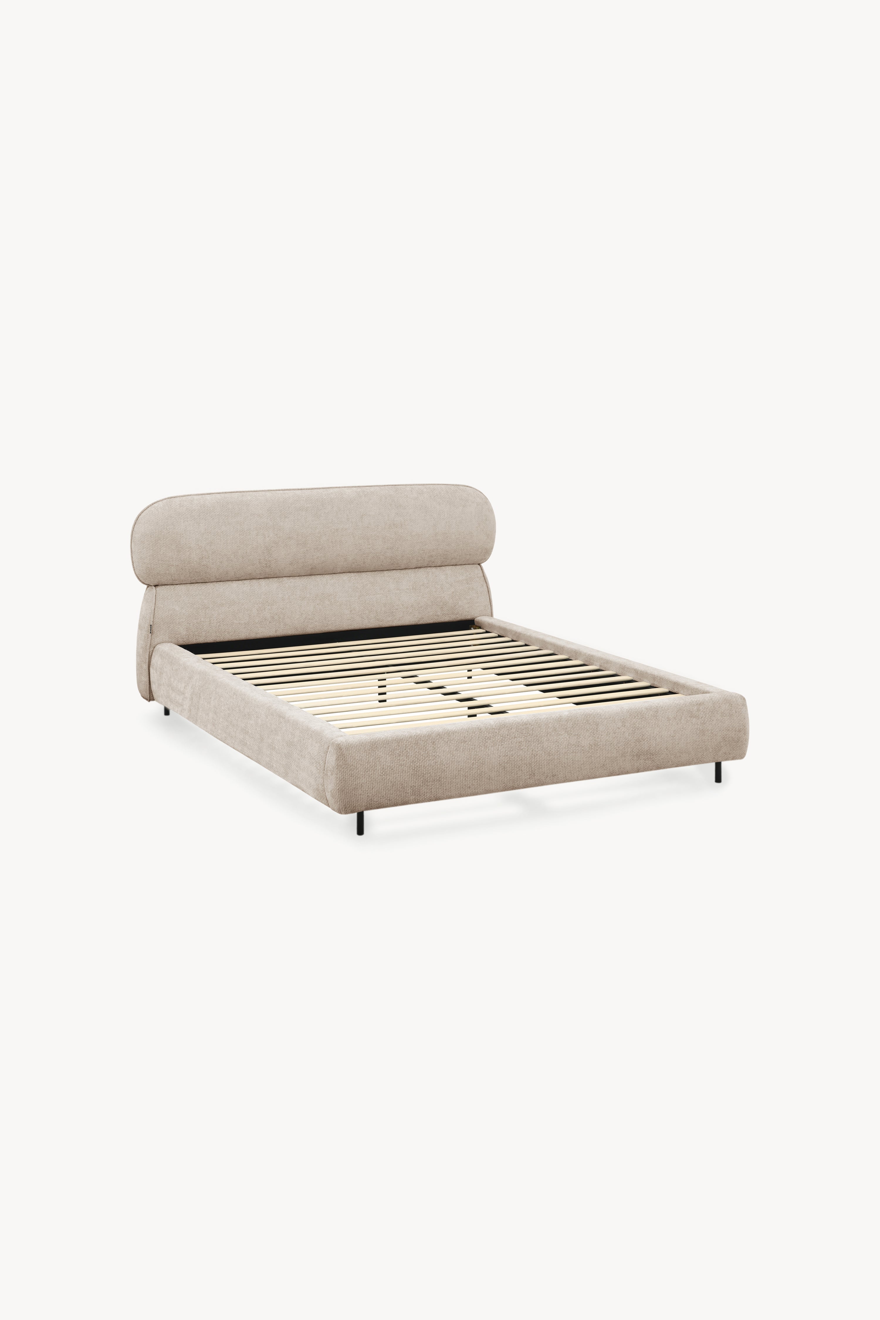 Rossella upholstered double bed, 160x200 cm, Gray - Detail image 6