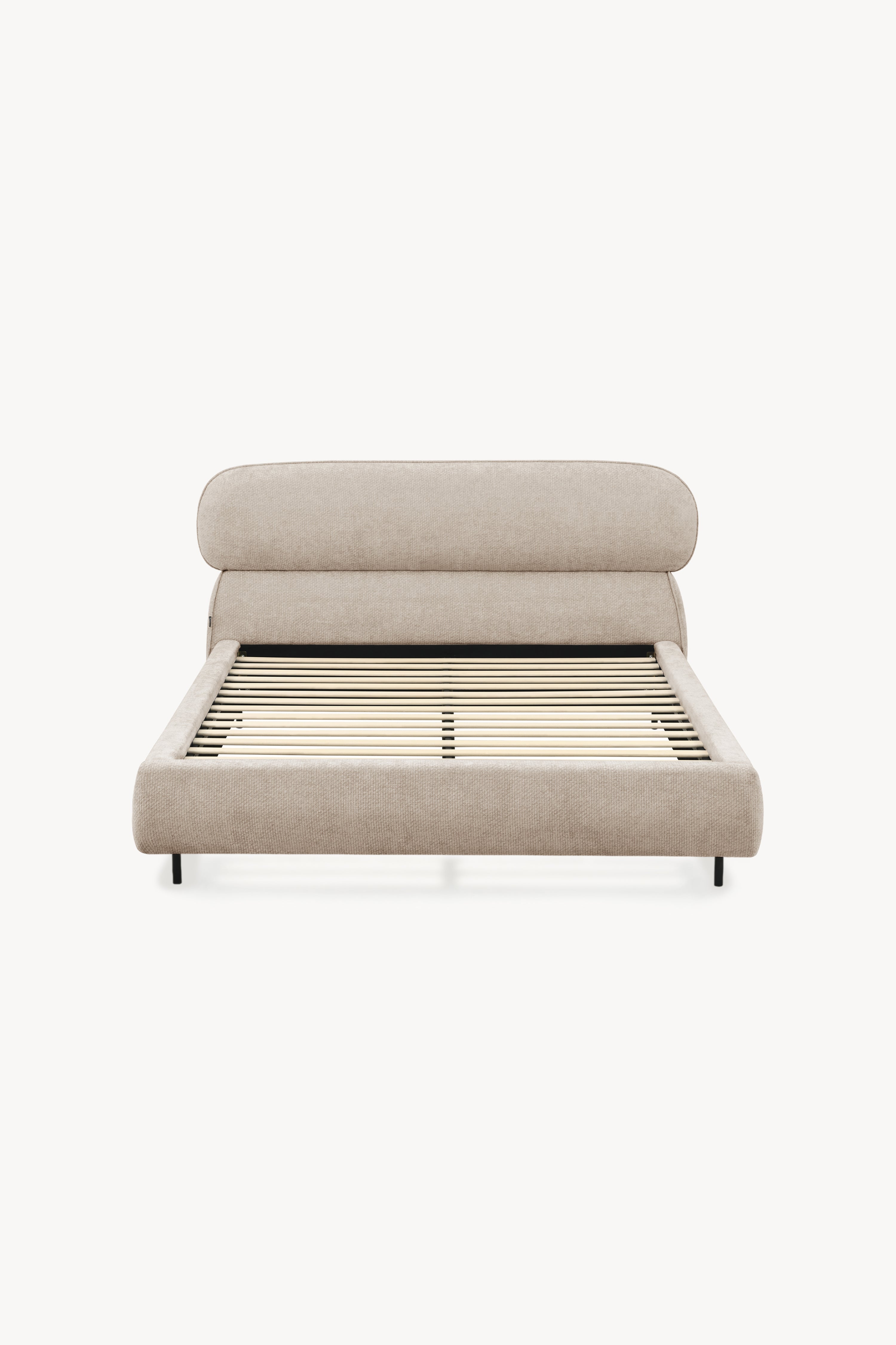 Rossella upholstered double bed, 160x200 cm, Gray - Main image