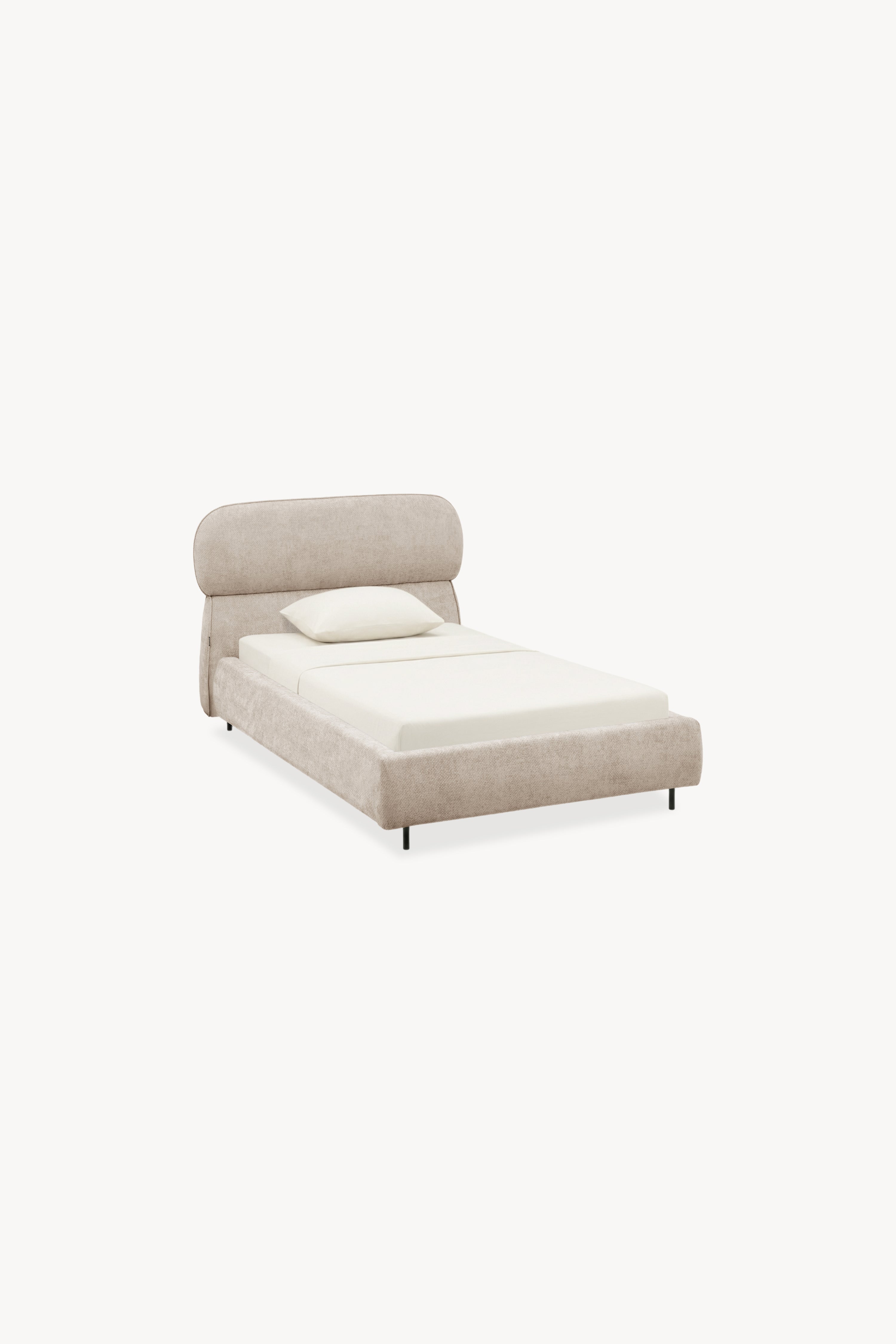 Padded single bed Rossella for mattress 90x200 cm, Sand - Detail image 1