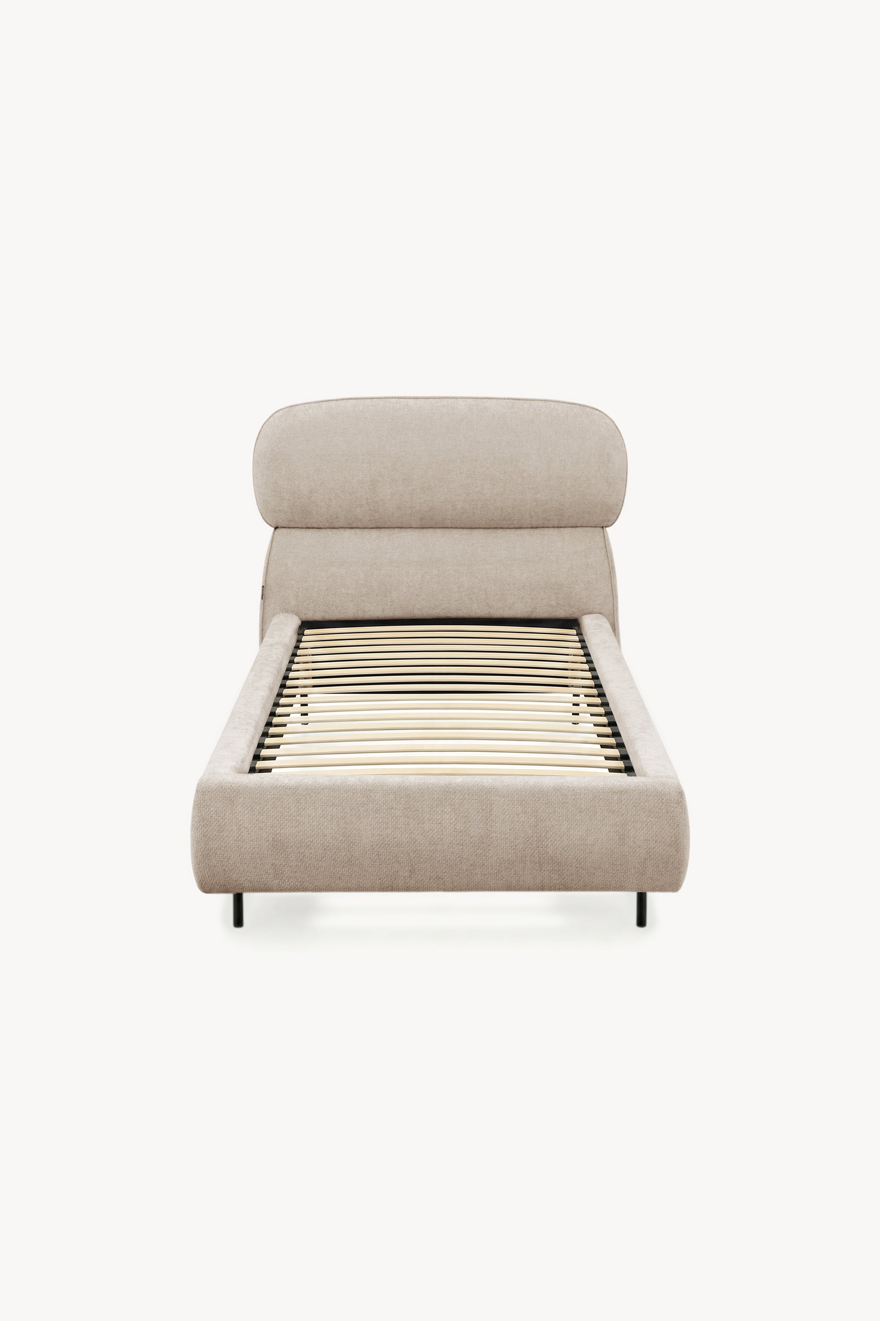 Rossella upholstered single bed, 90x200 cm, Gray - Main image