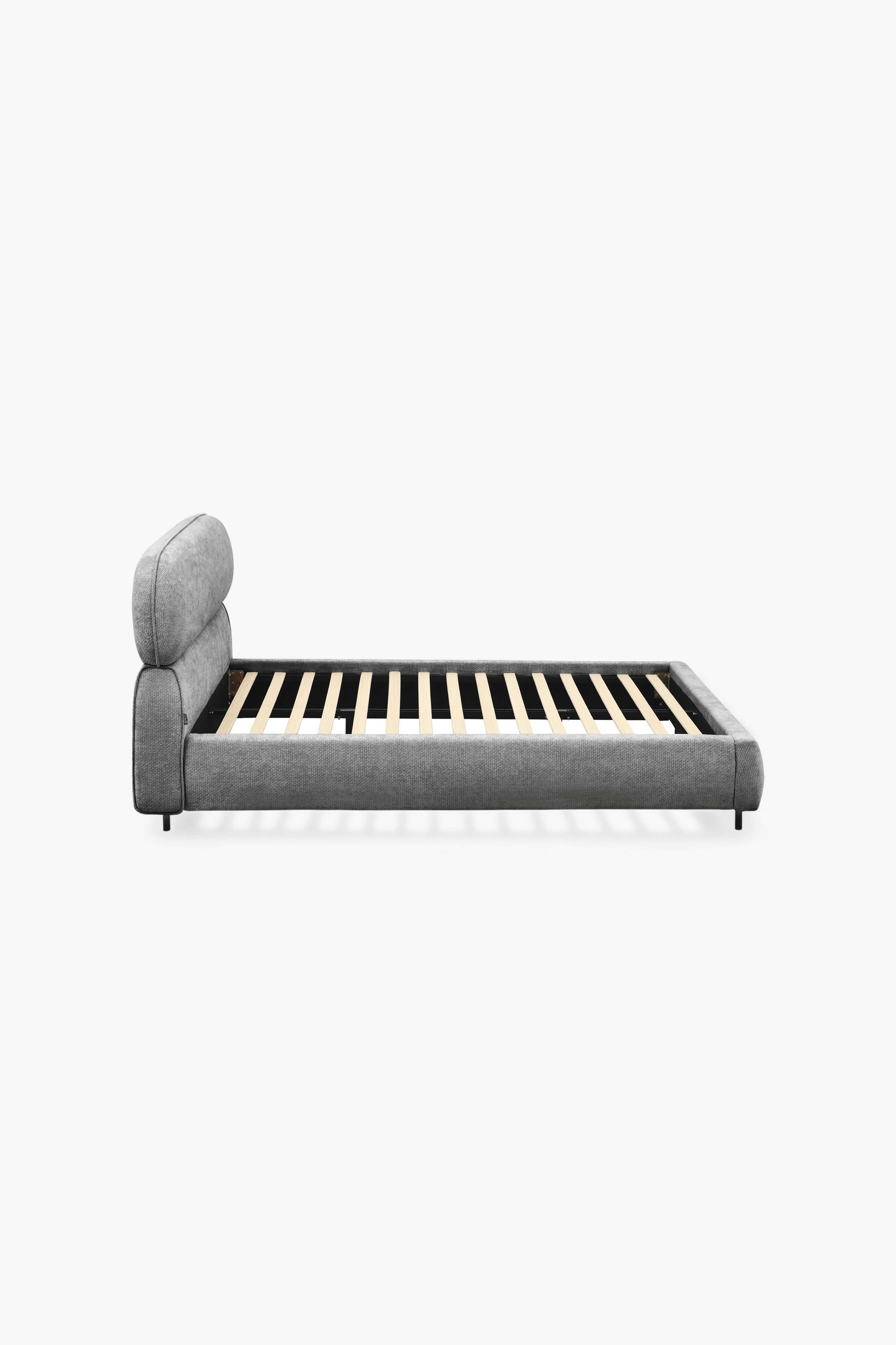 Padded double bed Rossella for mattress 160x200 cm, Stone Grey - Detail image 2