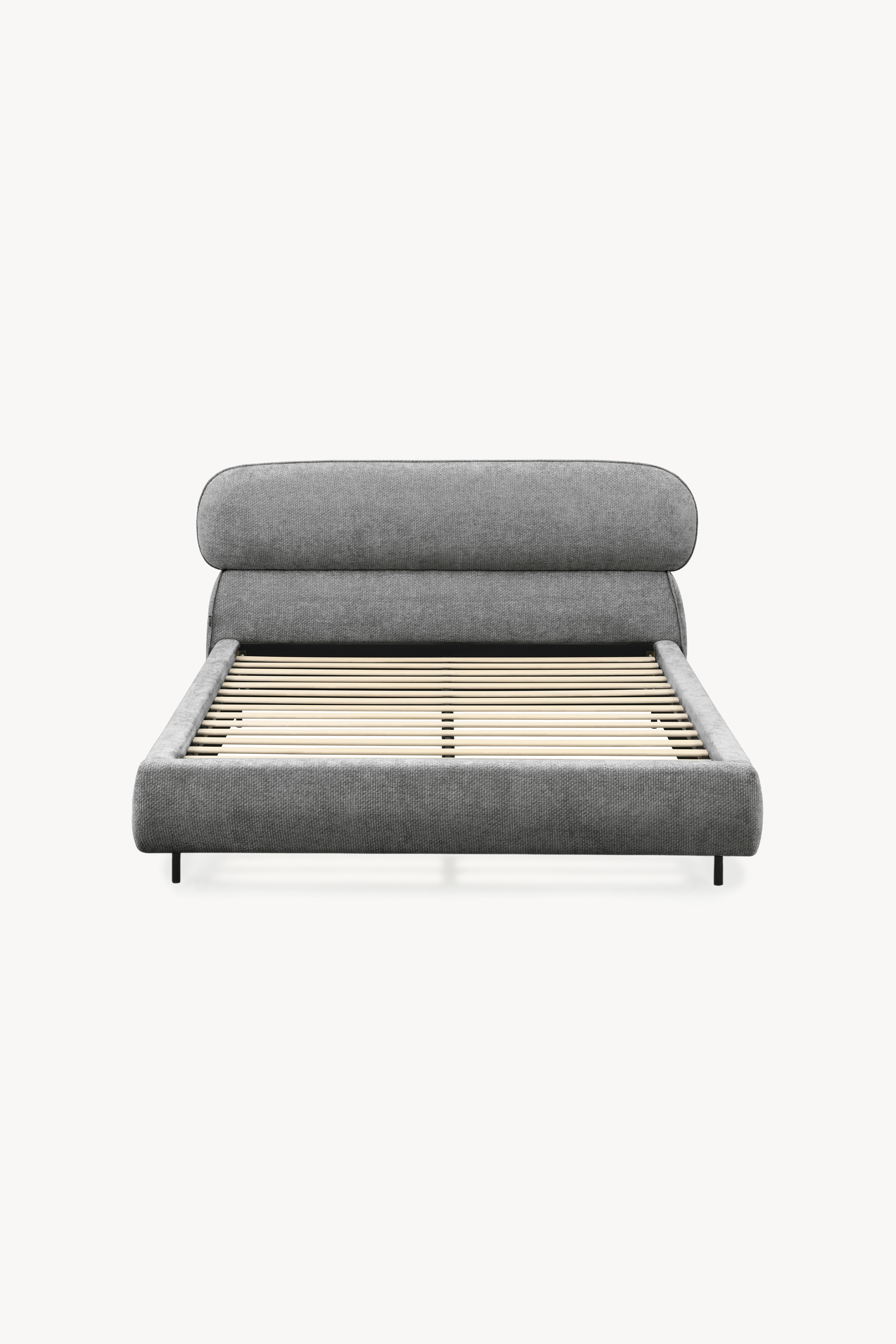 Rossella upholstered double bed, 160x200 cm, Stone Gray - Main image