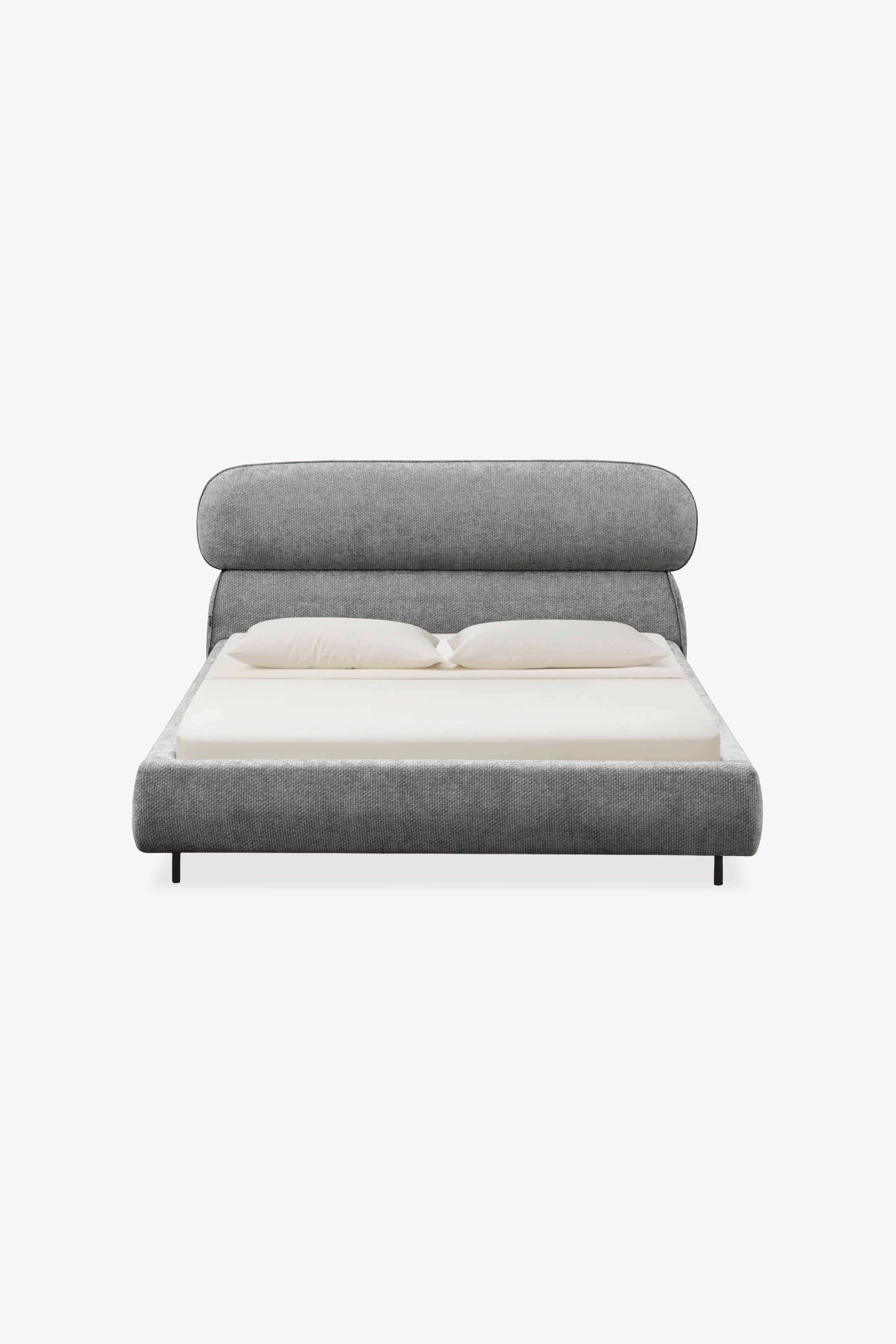 Padded double bed Rossella for mattress 160x200 cm, Stone Grey - Main image