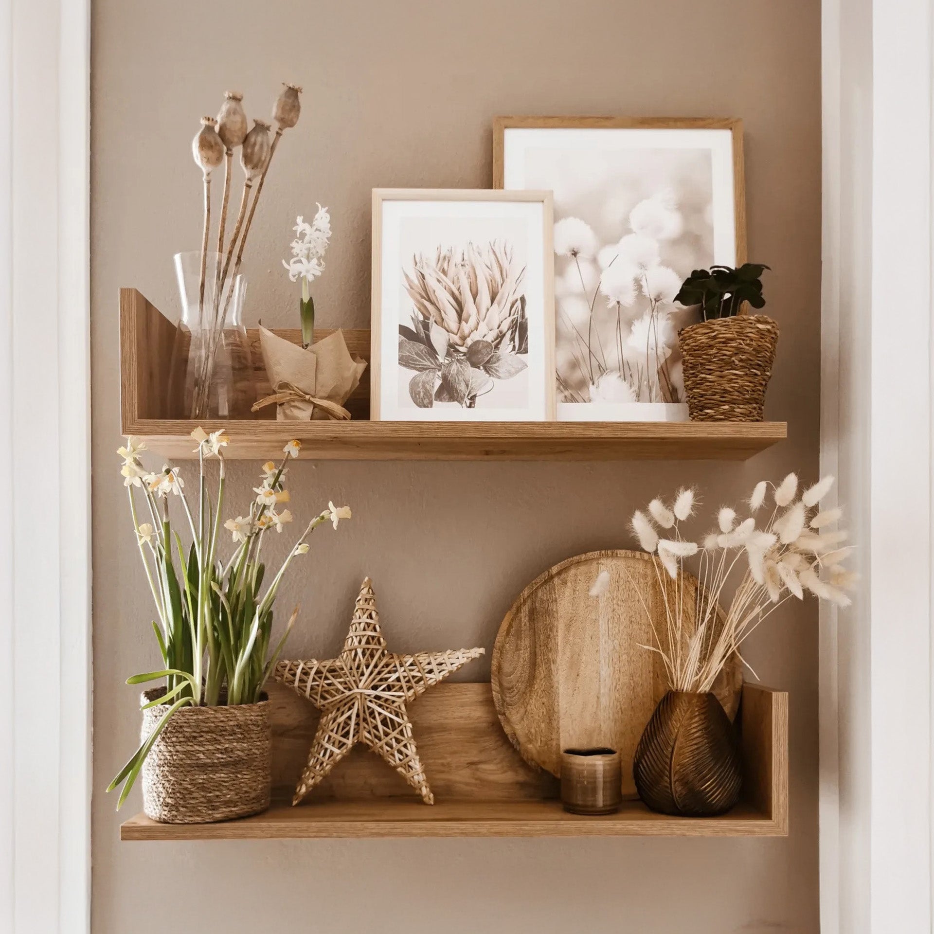 Set of 2 Luxury Shelves, Rustic Oak - Set image 1