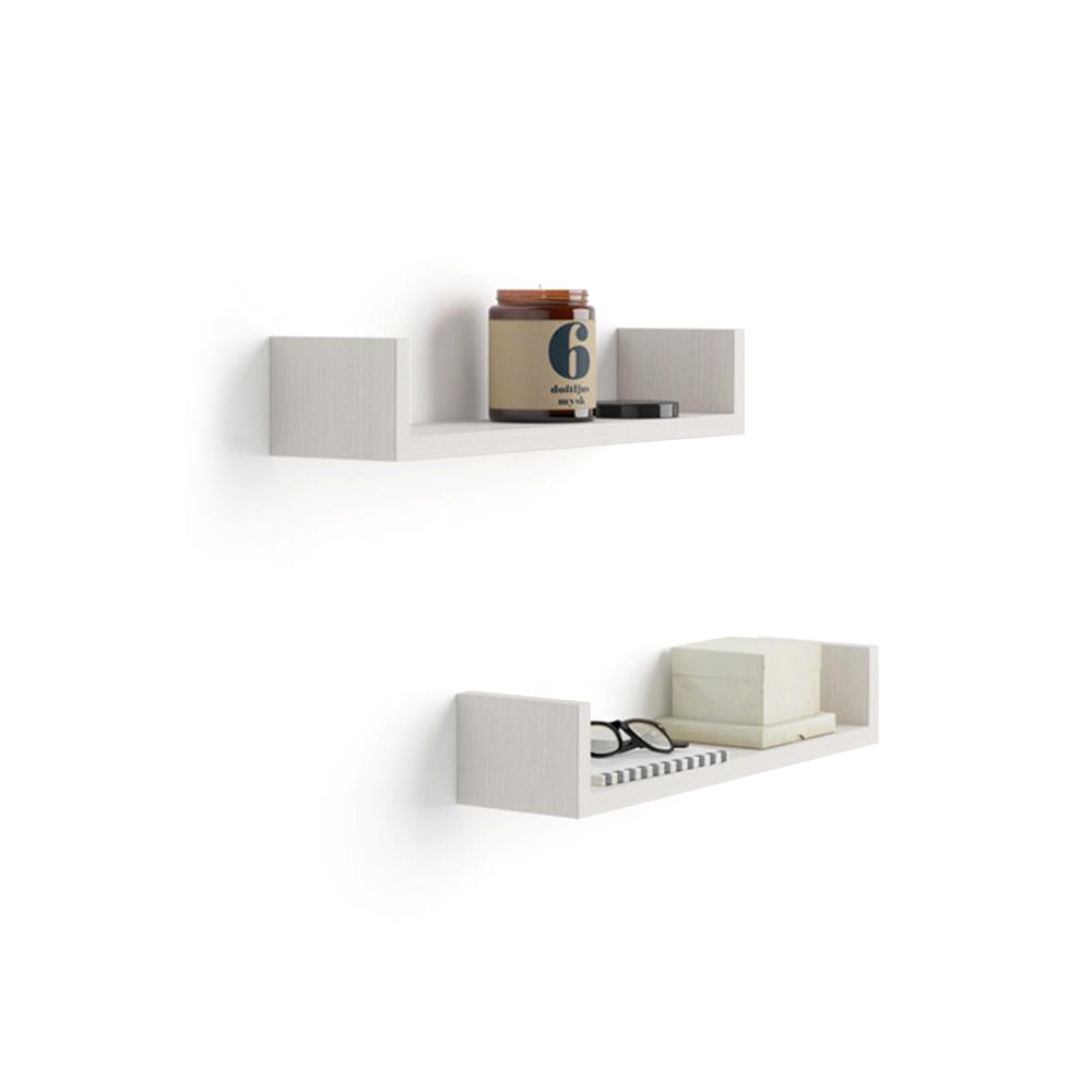 Set of 2 "U"-shaped Shelves, Iacopo, Ashwood White - Main image