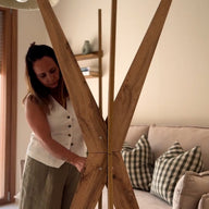 Porte-manteau sur pied Design, Emma, Bois Rustique