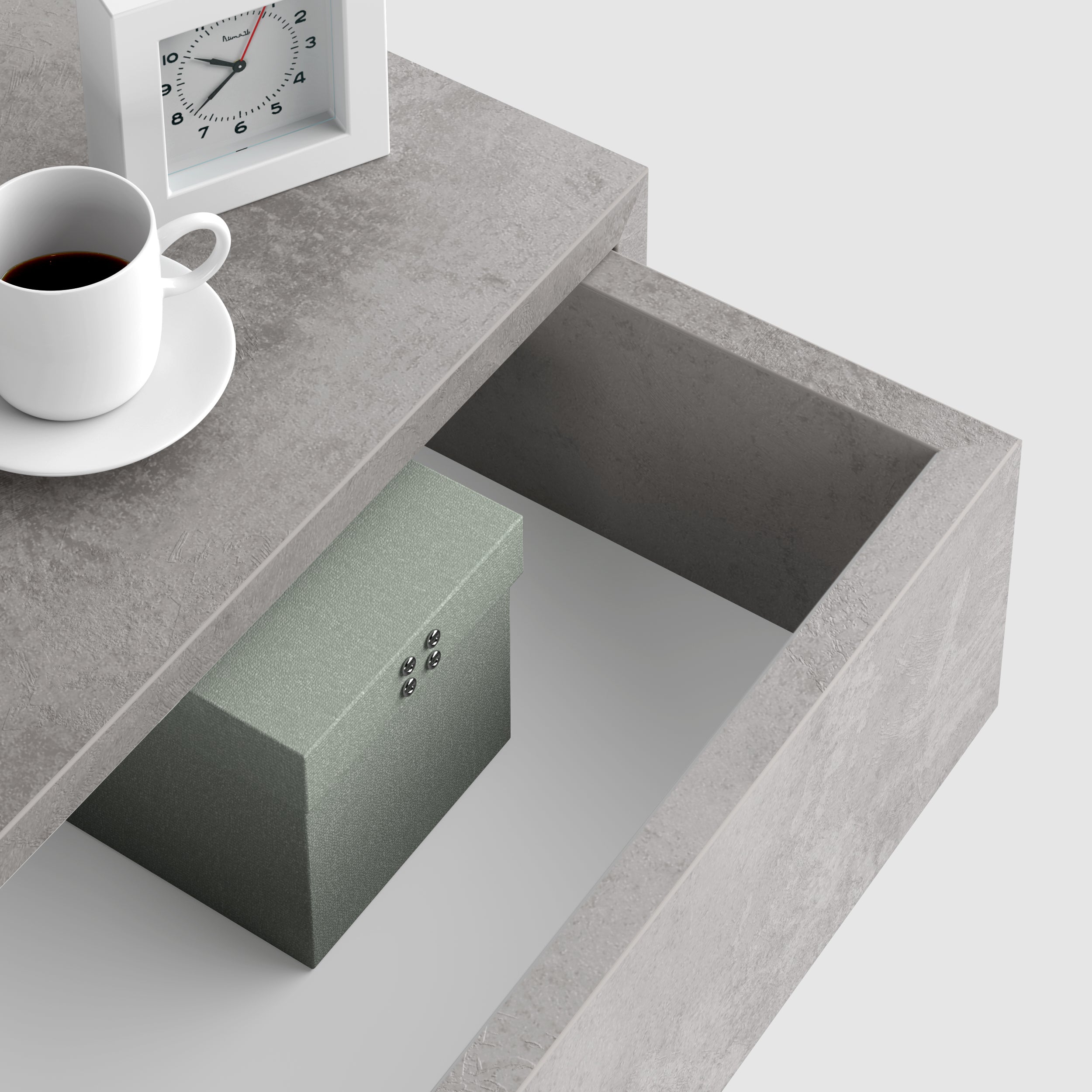Table de chevet suspendue, Riccardo, Gris Béton