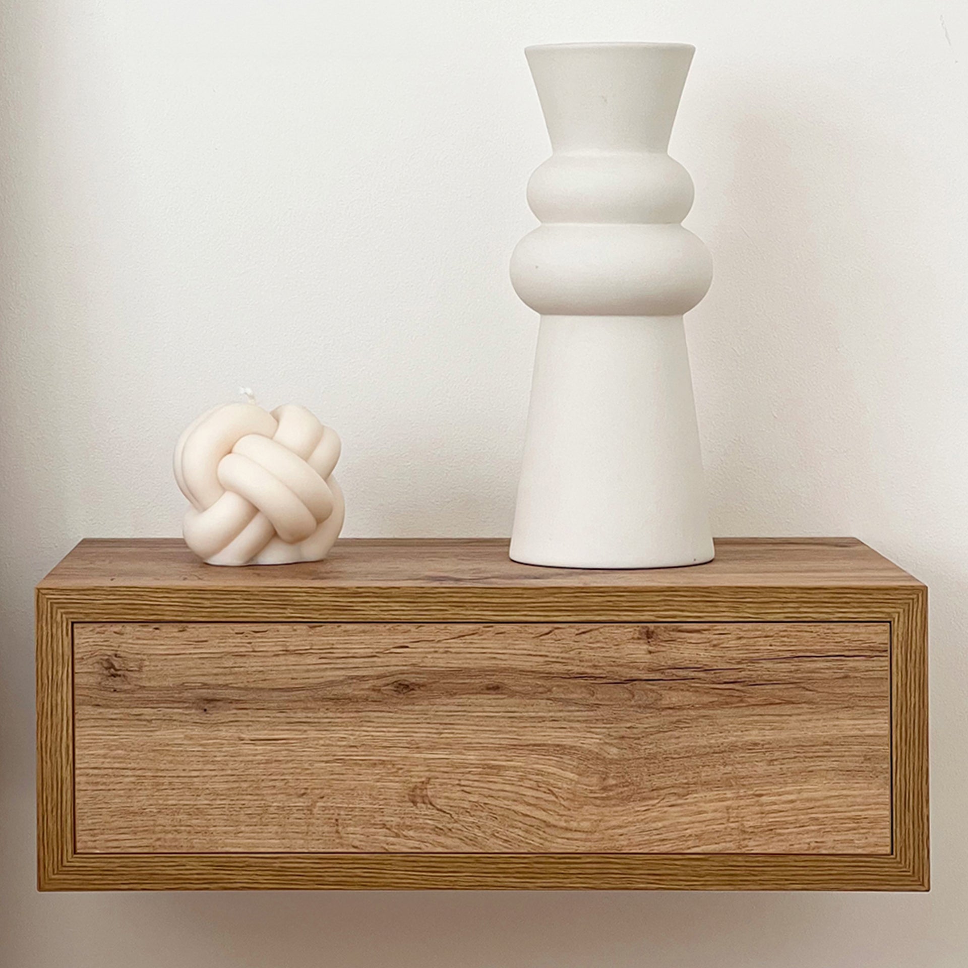 Riccardo Wall bedside table, Rustic Oak - Set image 1