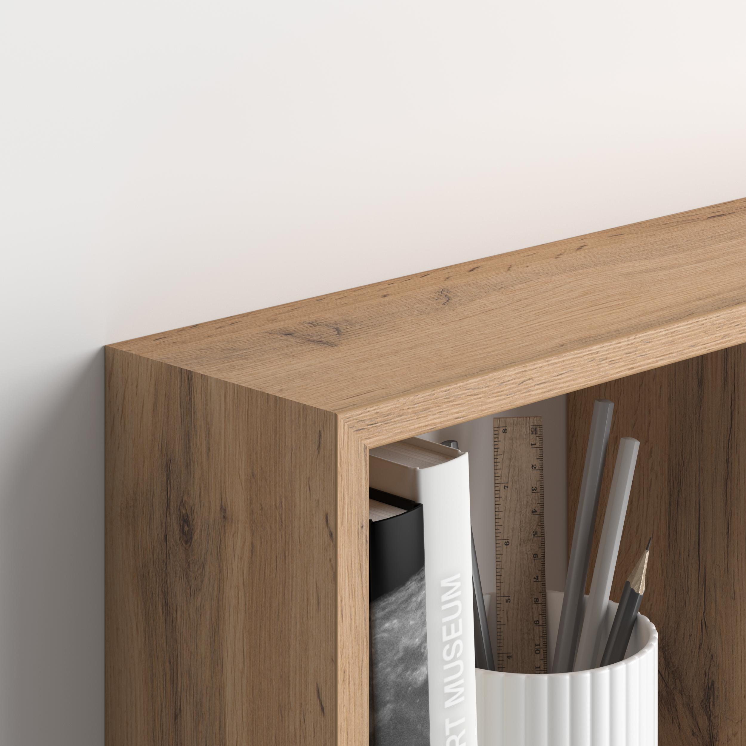 Wall-mounted Cube Shelf, First, Rustic Oak