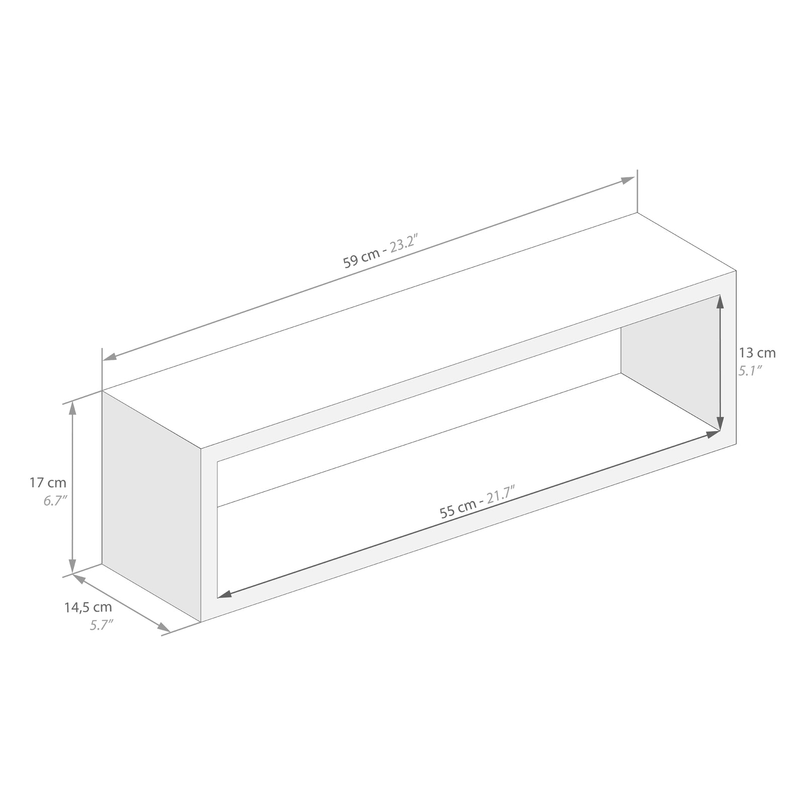 Set of 4 Iacopo cube wall units, Matt White - Immagine tecnica 1