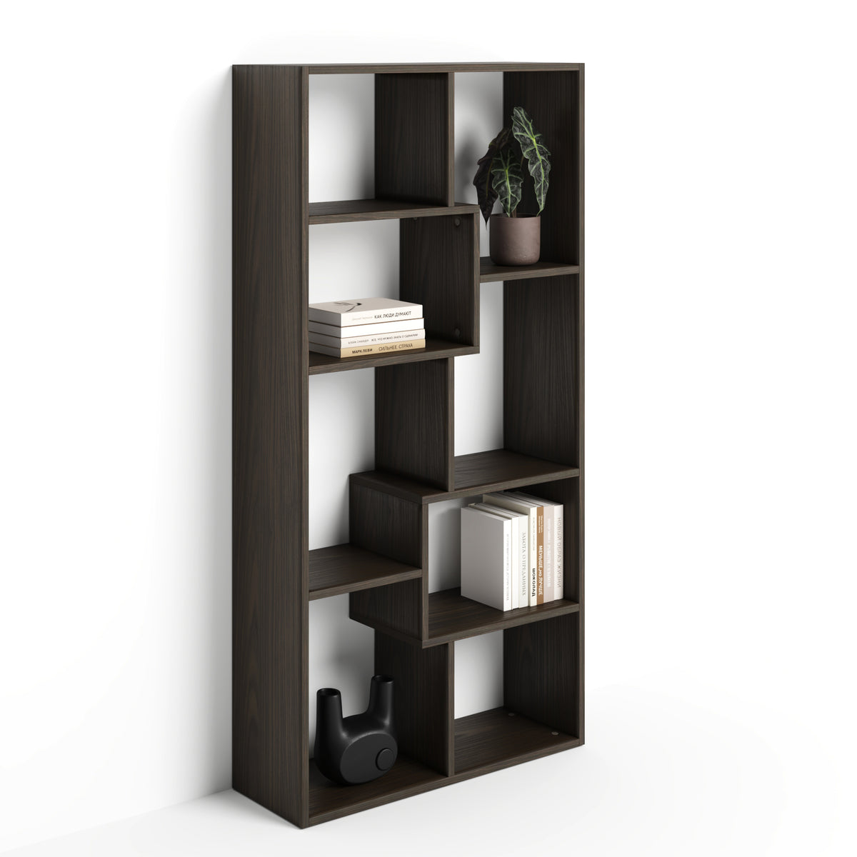 Iacopo XS Bookcase (160.8 x 80 cm), Dark Walnut