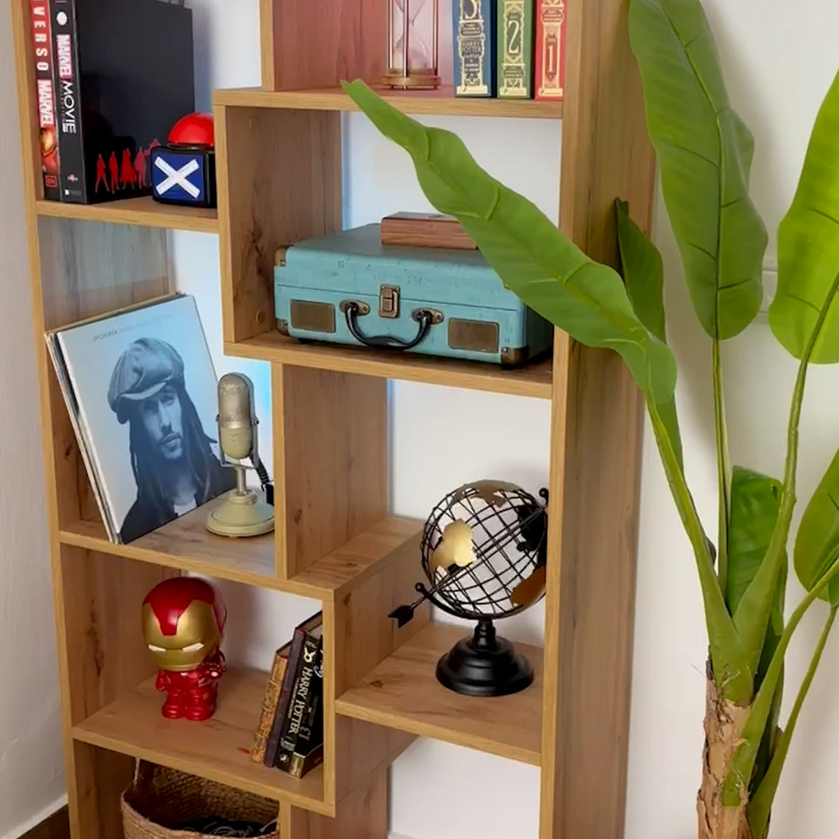 Iacopo XS Bookcase (160.8 x 80 cm), Rustic Oak