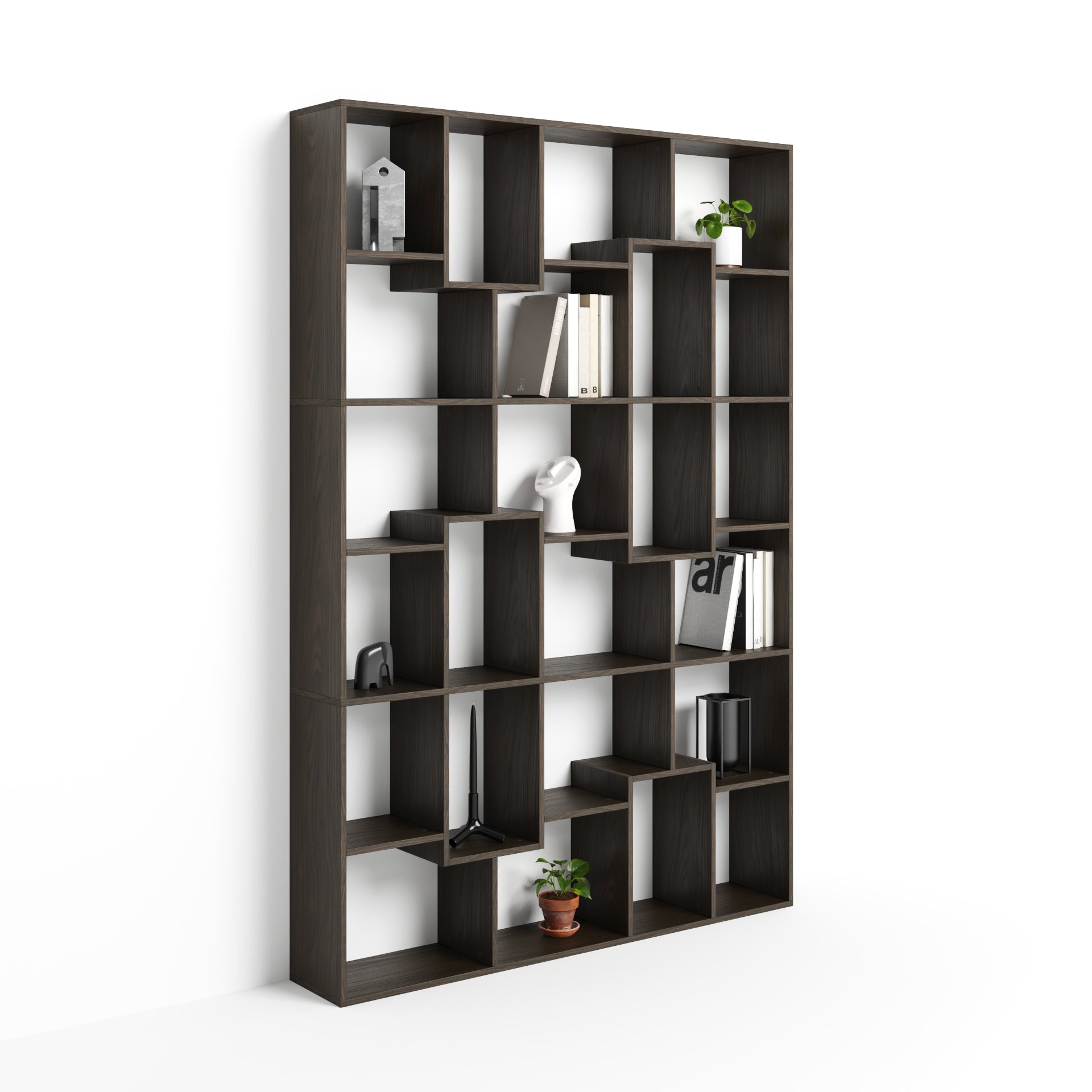 Bücherregal M Iacopo (160,8 x 236,4 cm), Nussbaum Dunkel - Main image