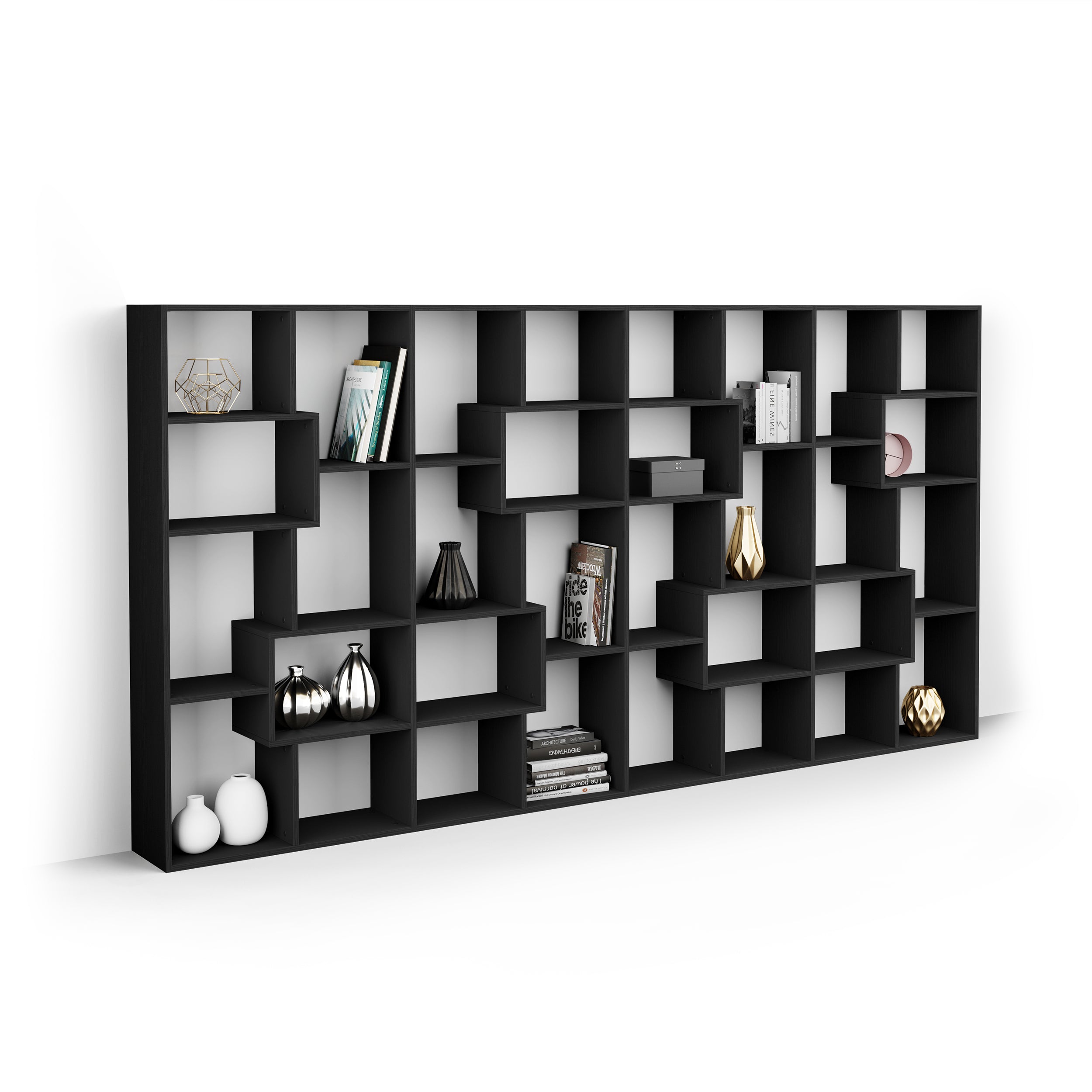 Iacopo Bücherregal L (160,8 x 314,6 cm), Esche, Schwarz - Main image