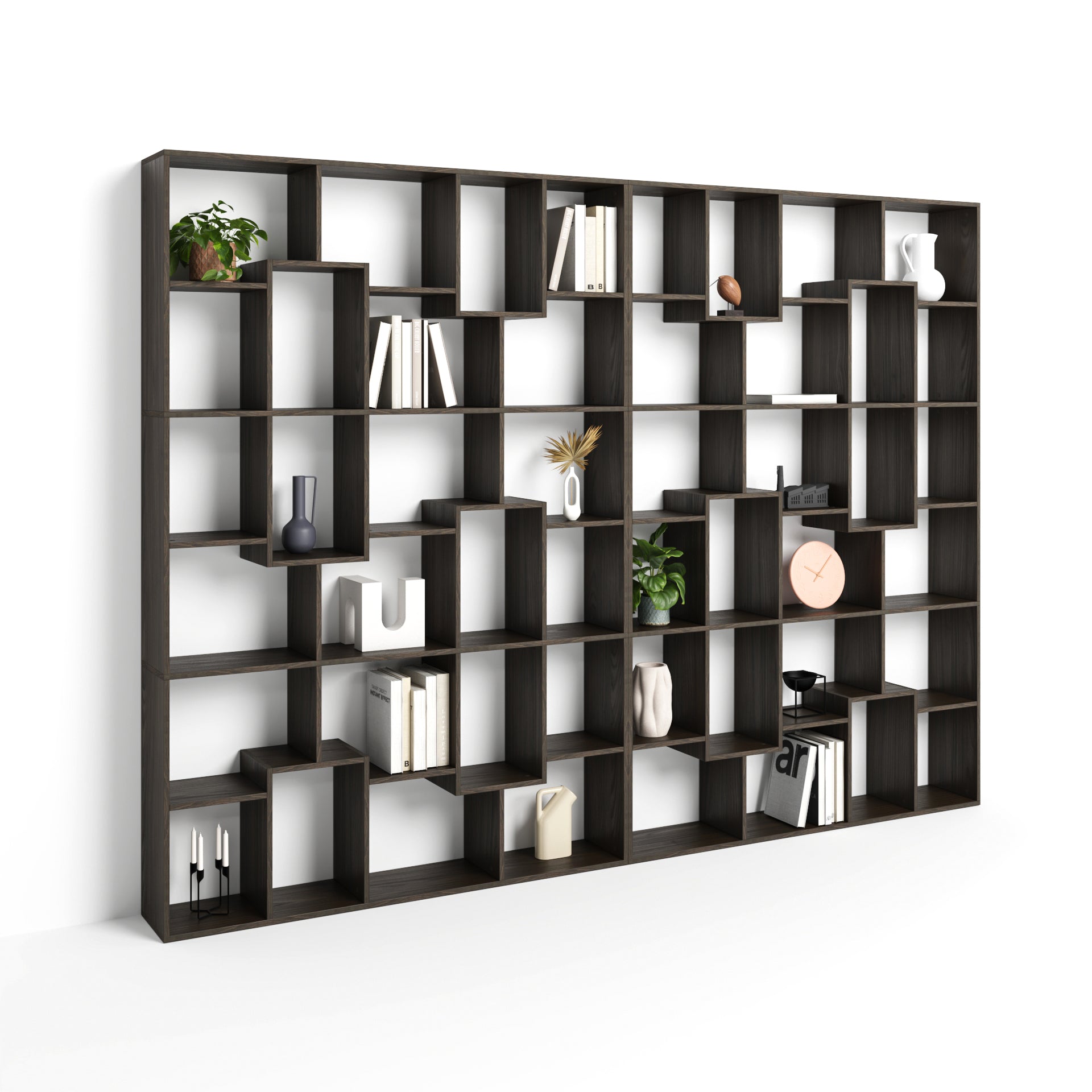 Bücherregal XL Iacopo (321,6 x 236,4 cm), Nussbaum Dunkel