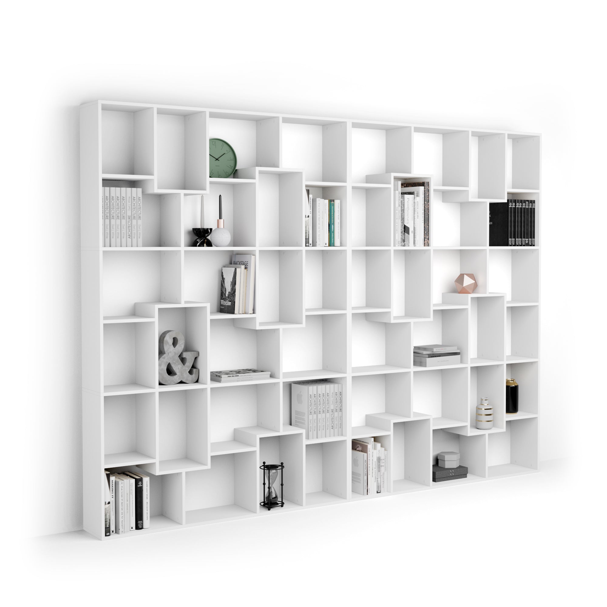 Libreria a parete XL Iacopo (321,6 x 236,4 cm), Bianco Frassino - Immagine principale