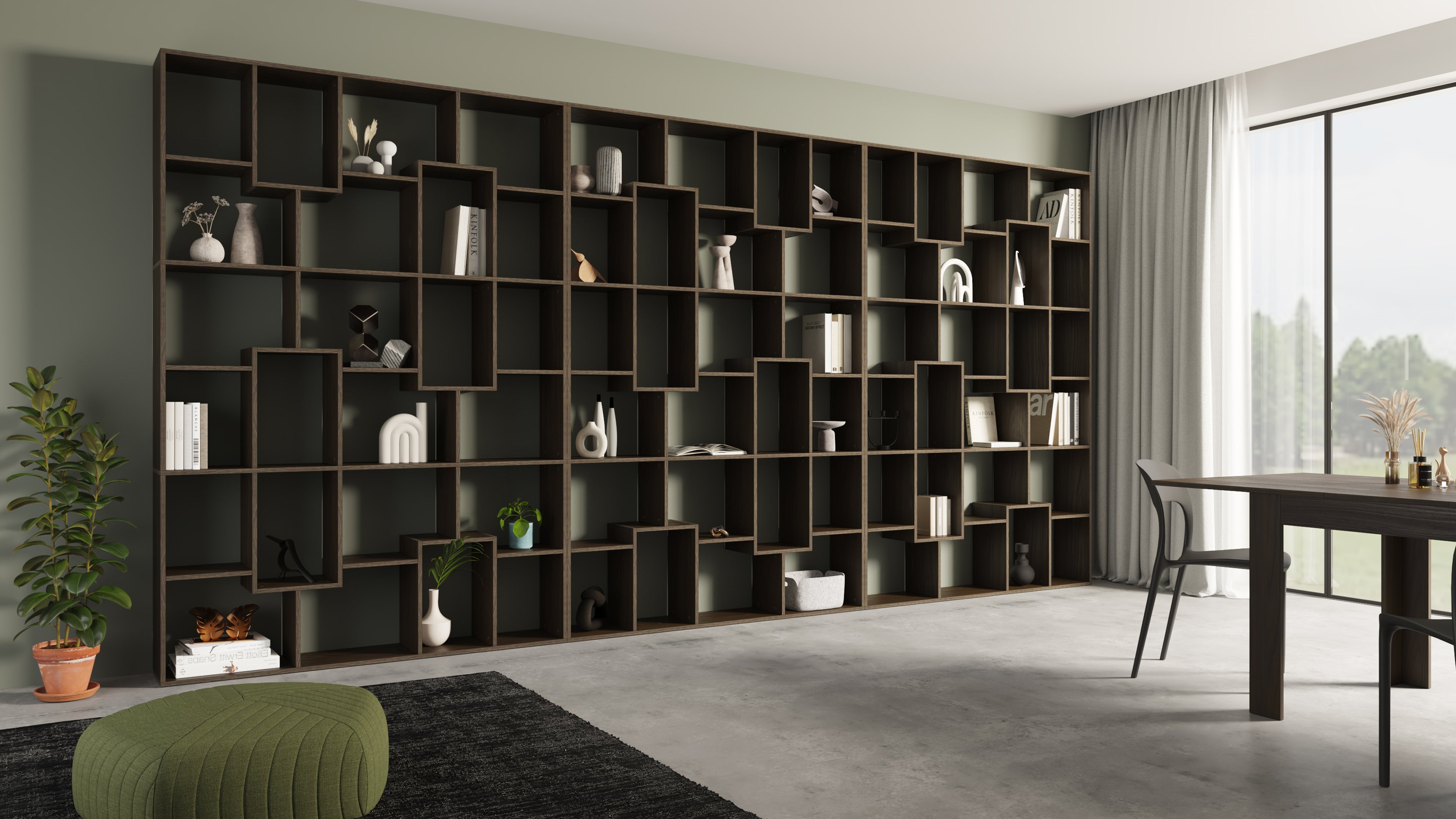 書棚 42×86×185 Iacopo XXL Bookcase (189.92 x 93.07 in), Dark Walnut