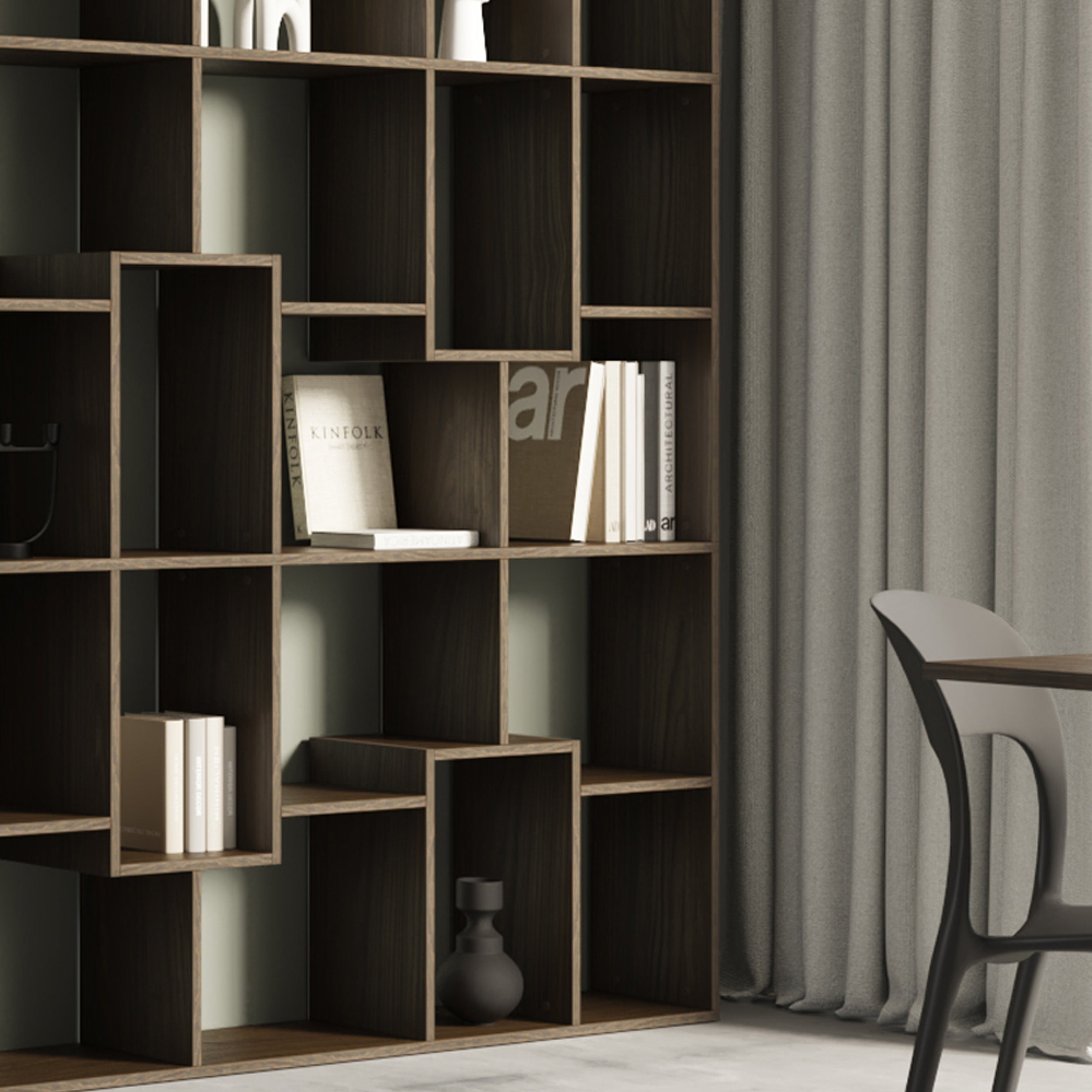 Iacopo XXL Bookcase (189.92 x 93.07 in), Dark Walnut