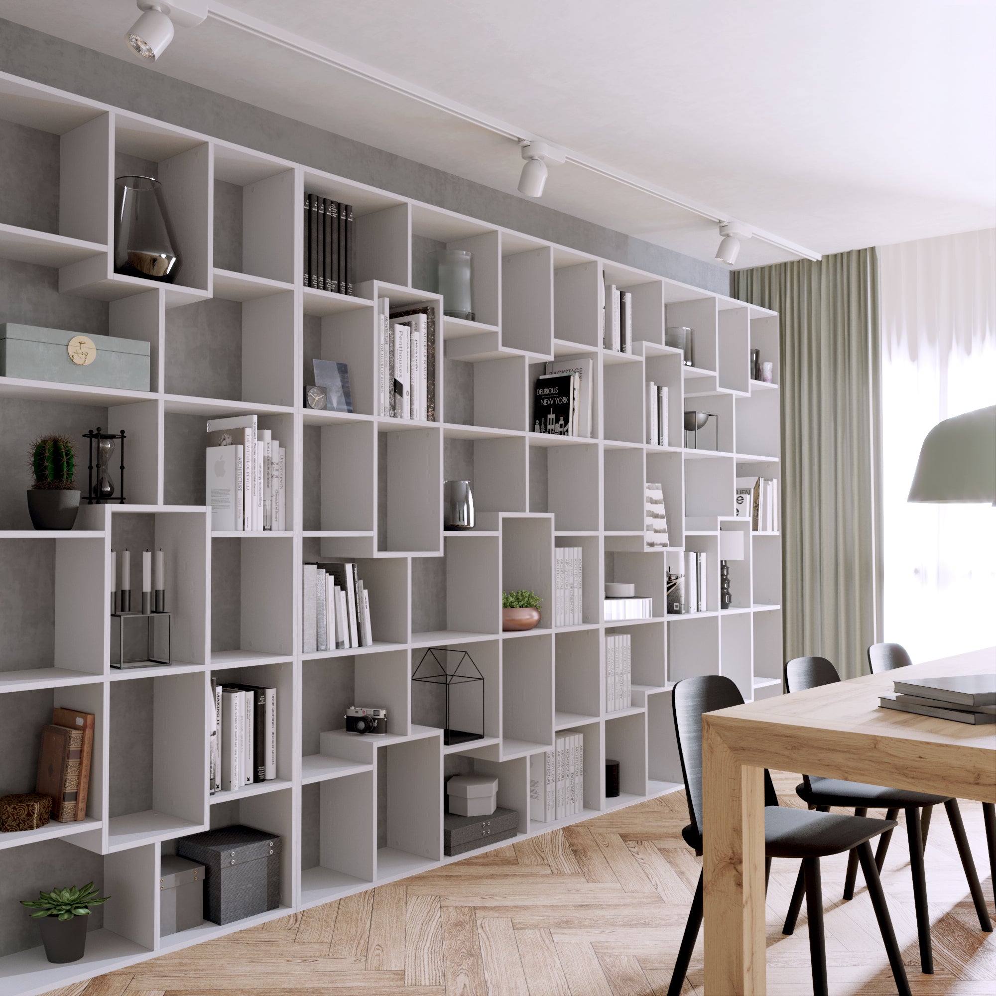 Iacopo S Bookcase (160.8 x 158.2 cm), Oak - Set image 1