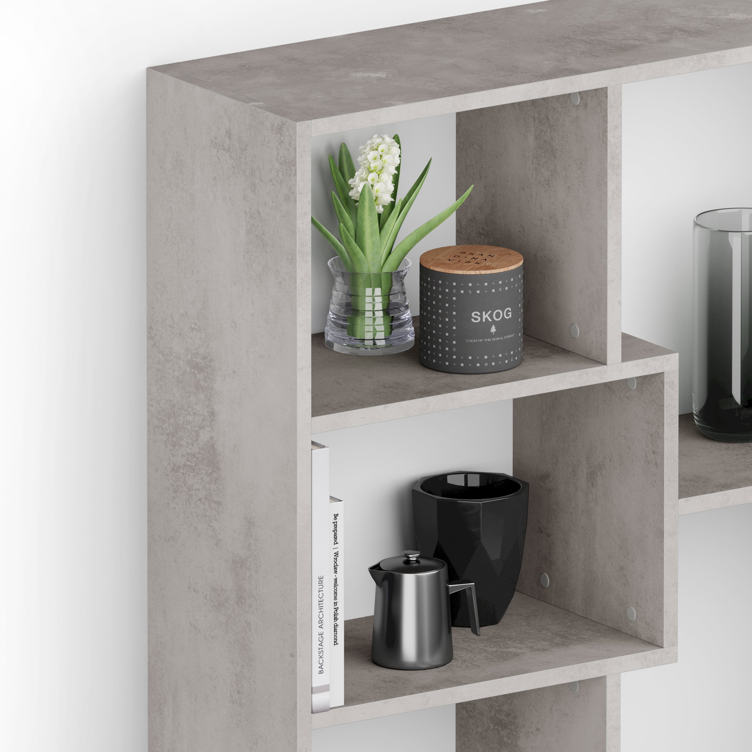Libreria S Iacopo (160,8 x 158,2 cm), Grigio Cemento - Immagine dettaglio 1