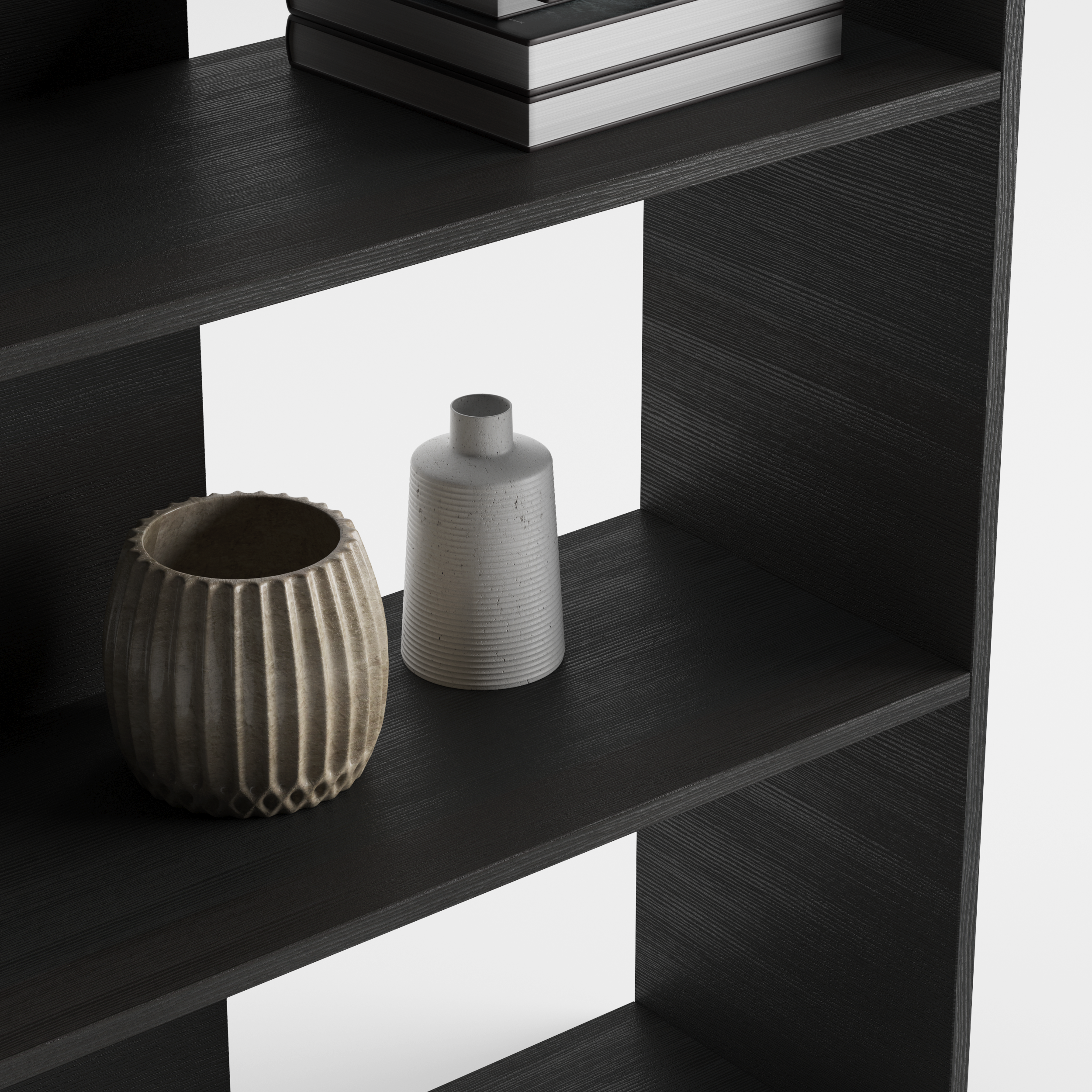 Rachele Modern Bookcase, Ashwood Black - Detail image 1