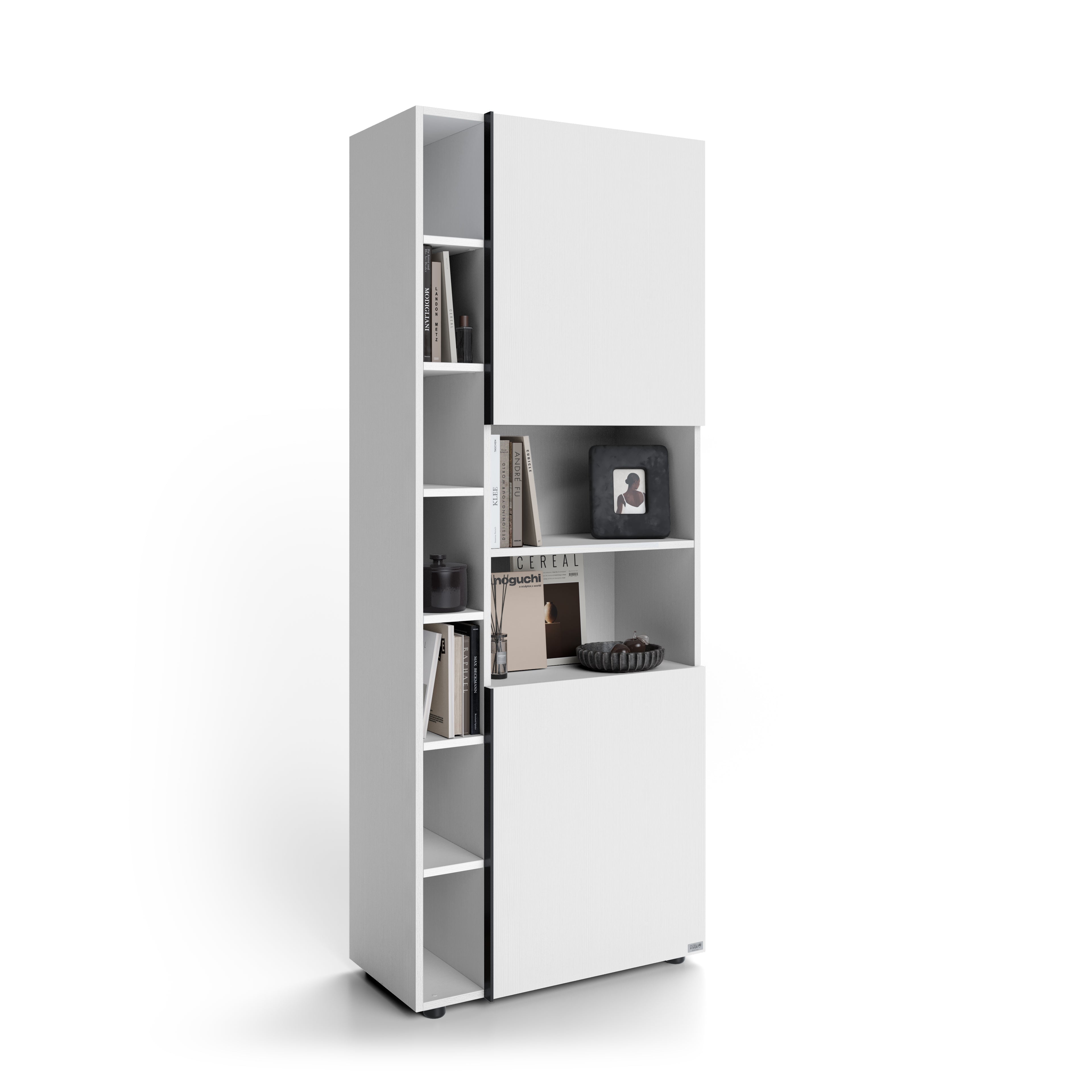 Modulares Bücherregal Romina (76,8 x 200 cm), Esche Weiß - Detail image 3