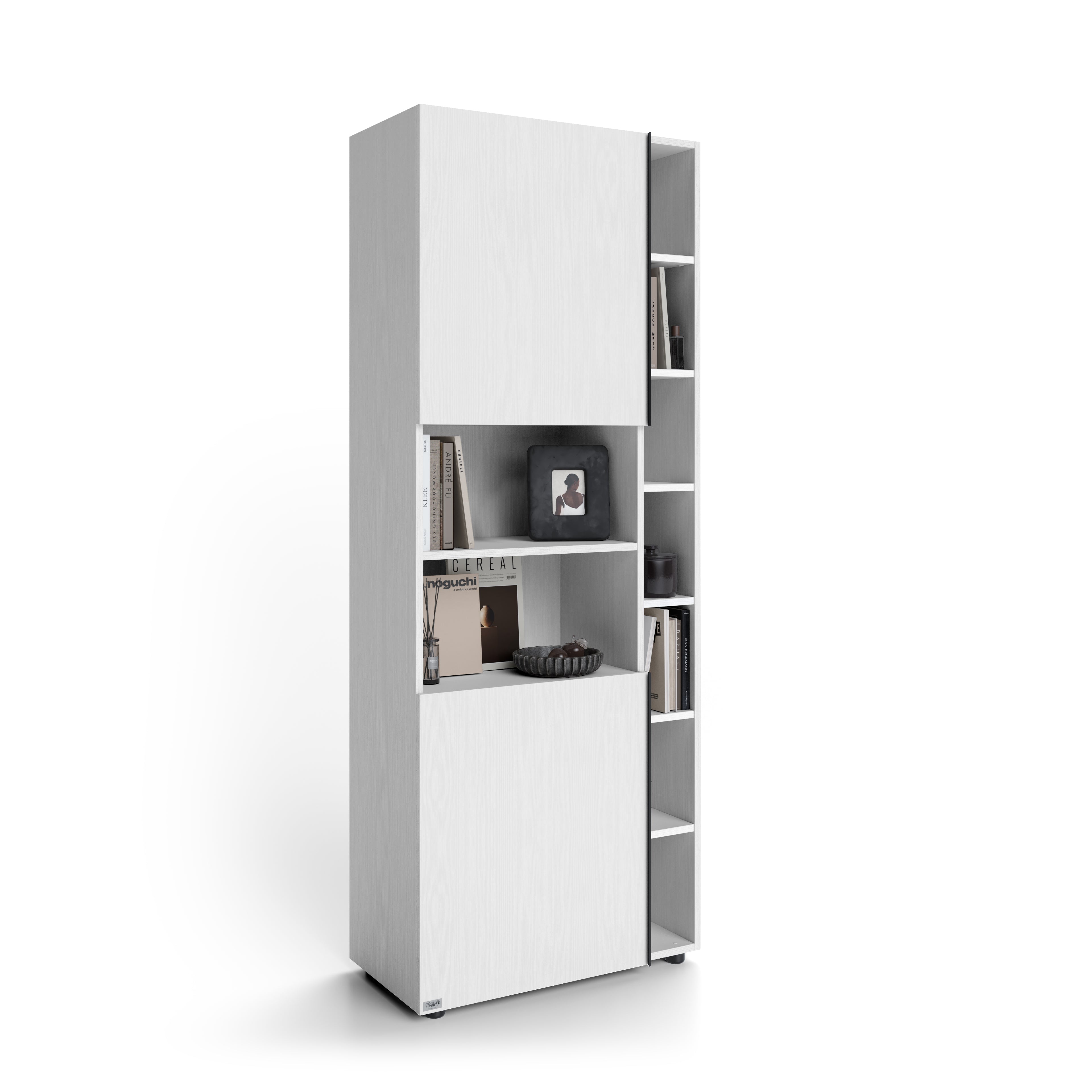 Modulares Bücherregal Romina (76,8 x 200 cm), Esche Weiß - Main image