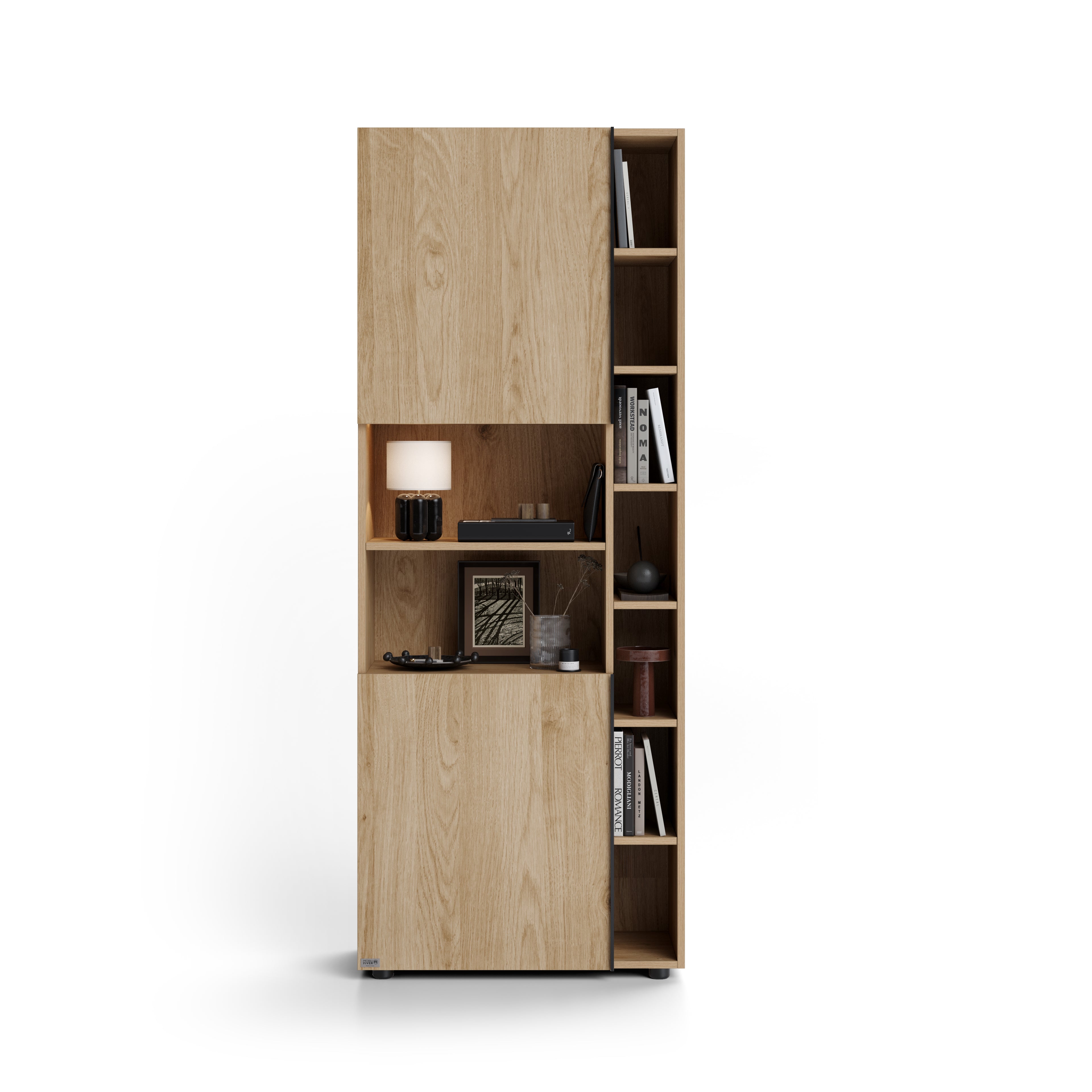 Modulares Bücherregal Romina (76,8 x 200 cm), Wildeiche - Detail image 2