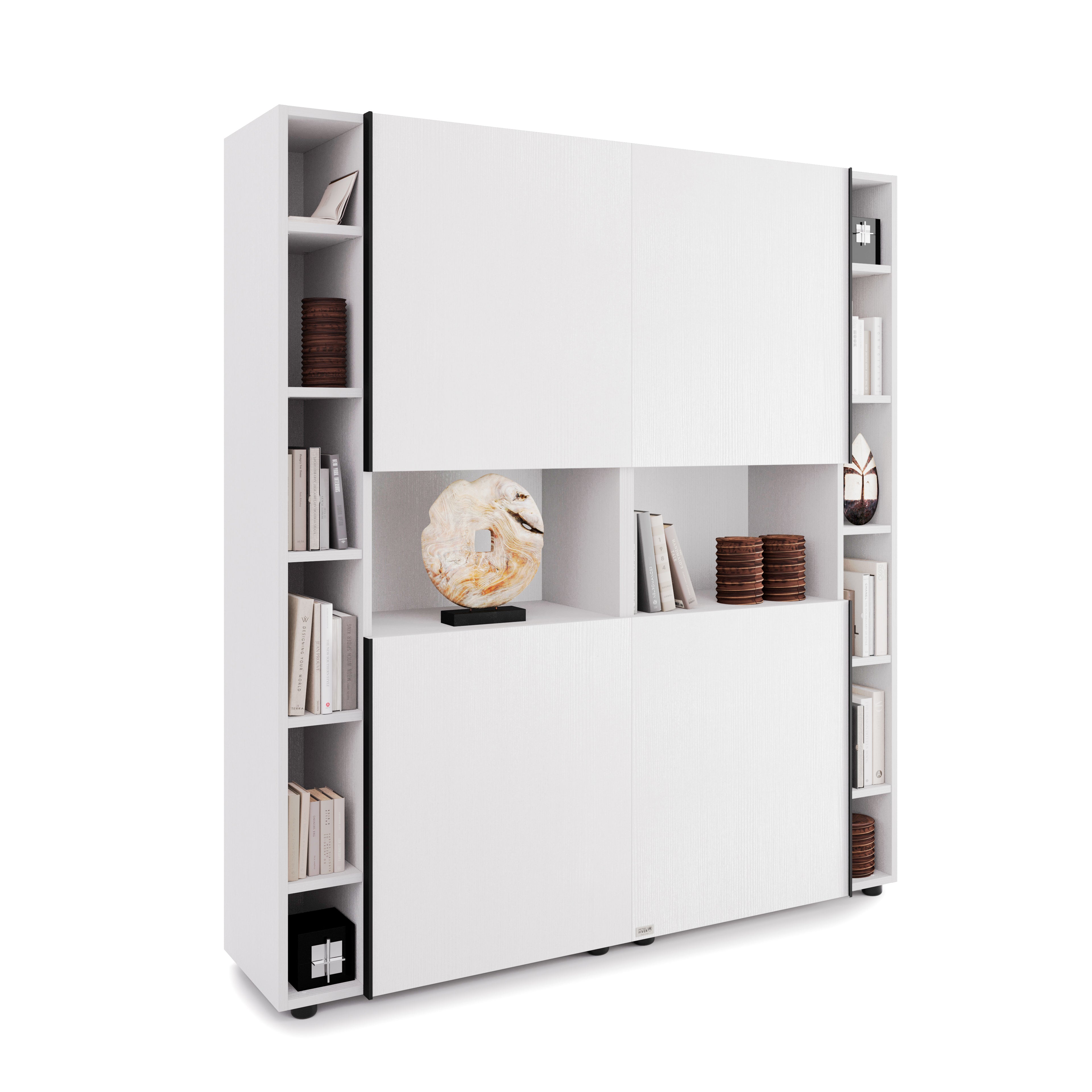 Modulares Bücherregal Romina (153,6 x 173,6 cm), Esche Weiß - Detail image 2