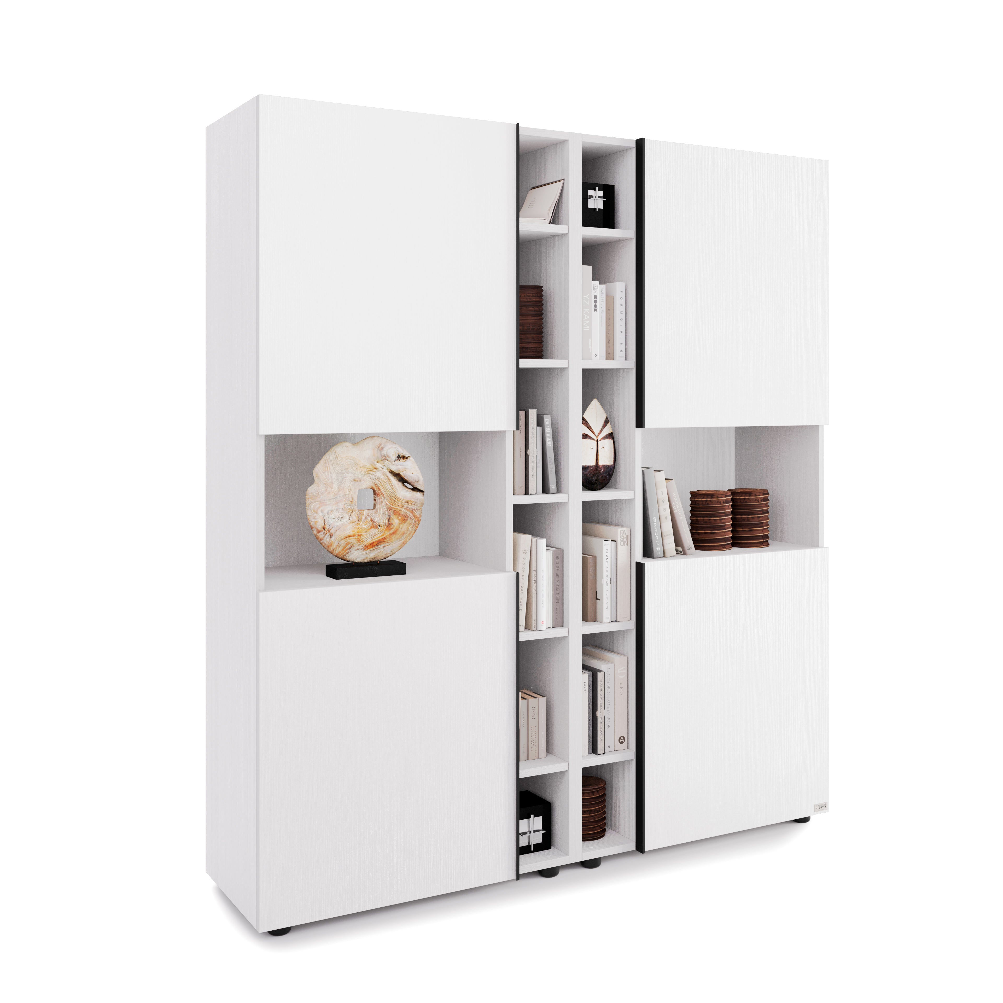 Modulares Bücherregal Romina (153,6 x 173,6 cm), Esche Weiß - Main image