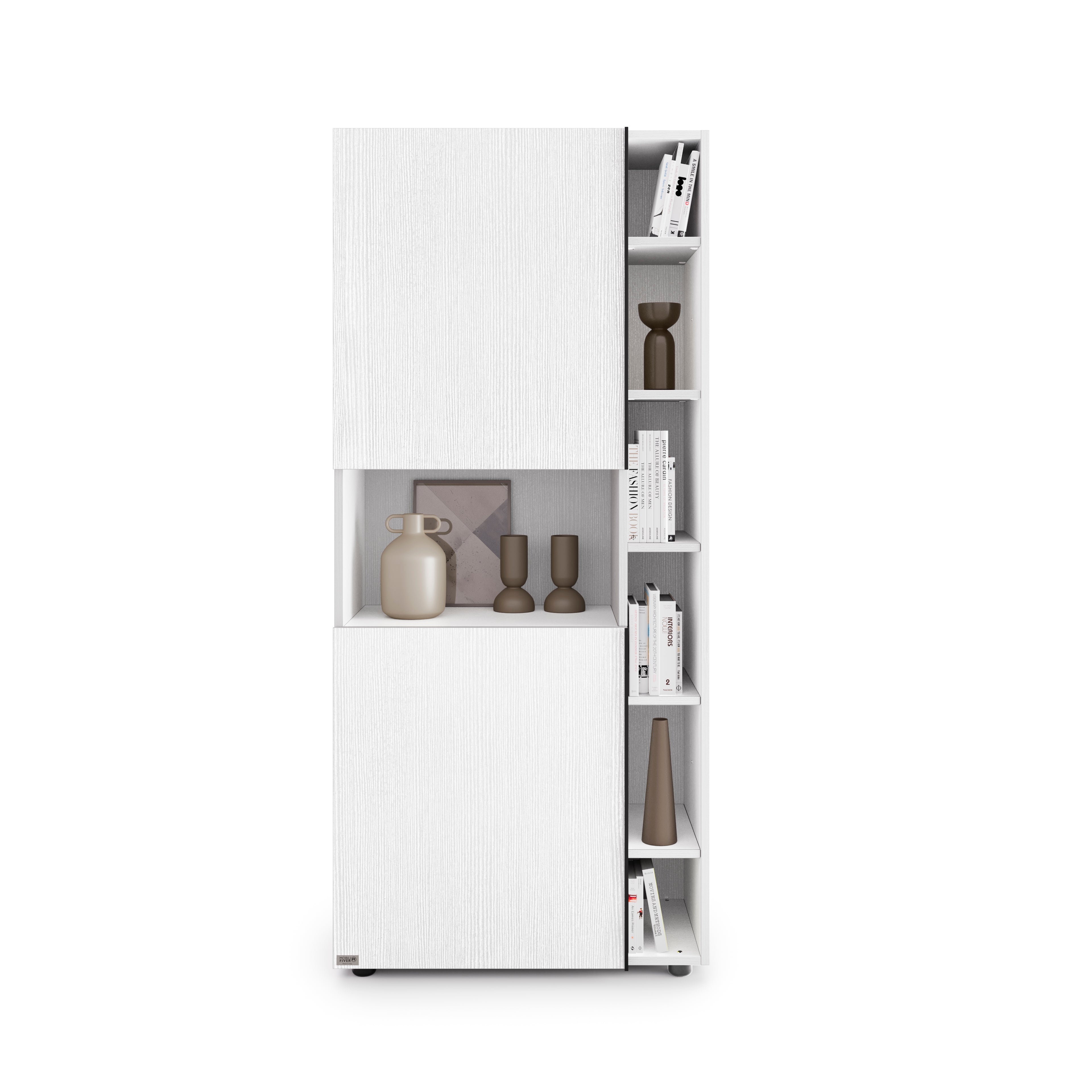Libreria Componibile Romina (76,8 x 173,6 cm), Bianco Frassino - Immagine dettaglio 2