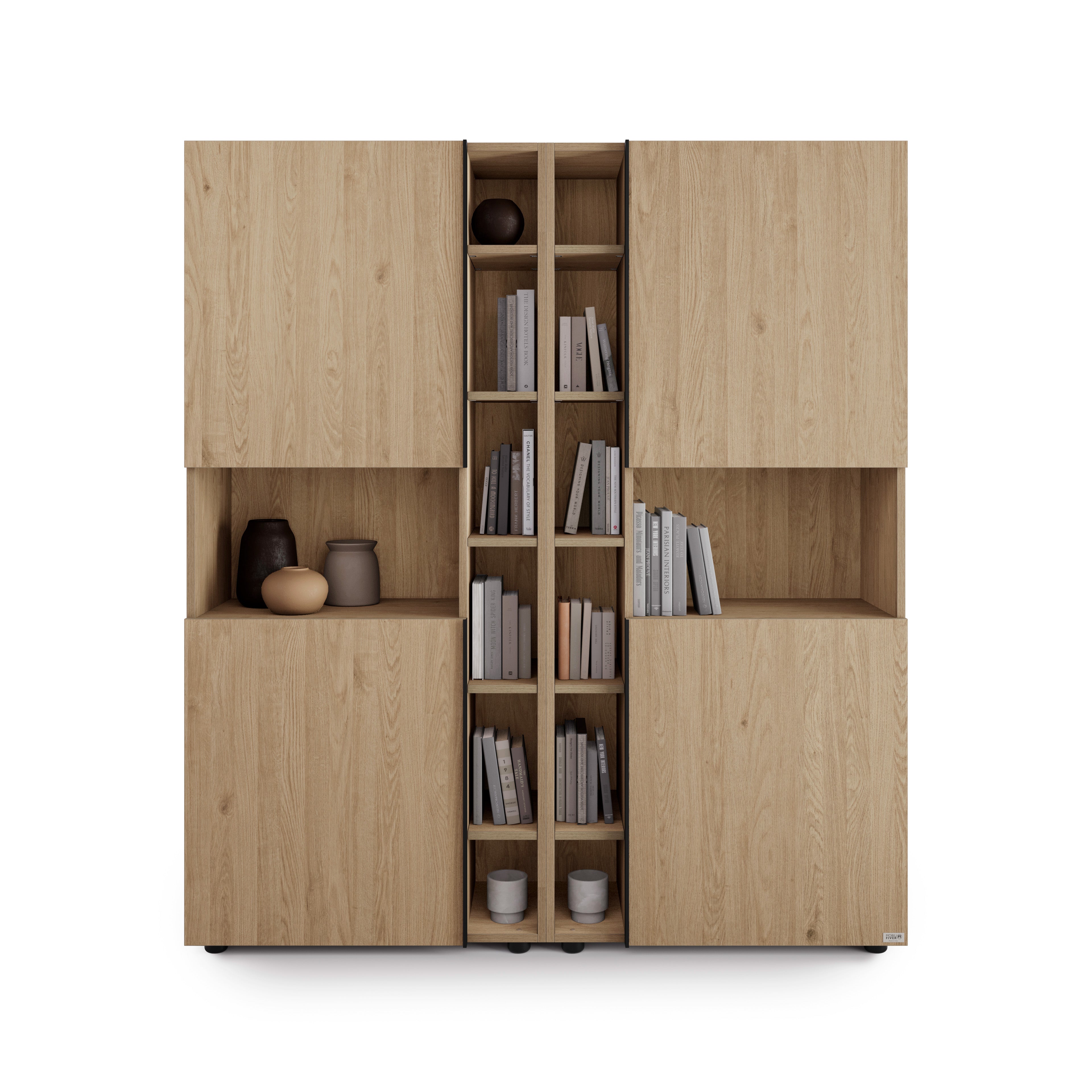 Modulares Bücherregal Romina (153,6 x 173,6 cm), Wildeiche